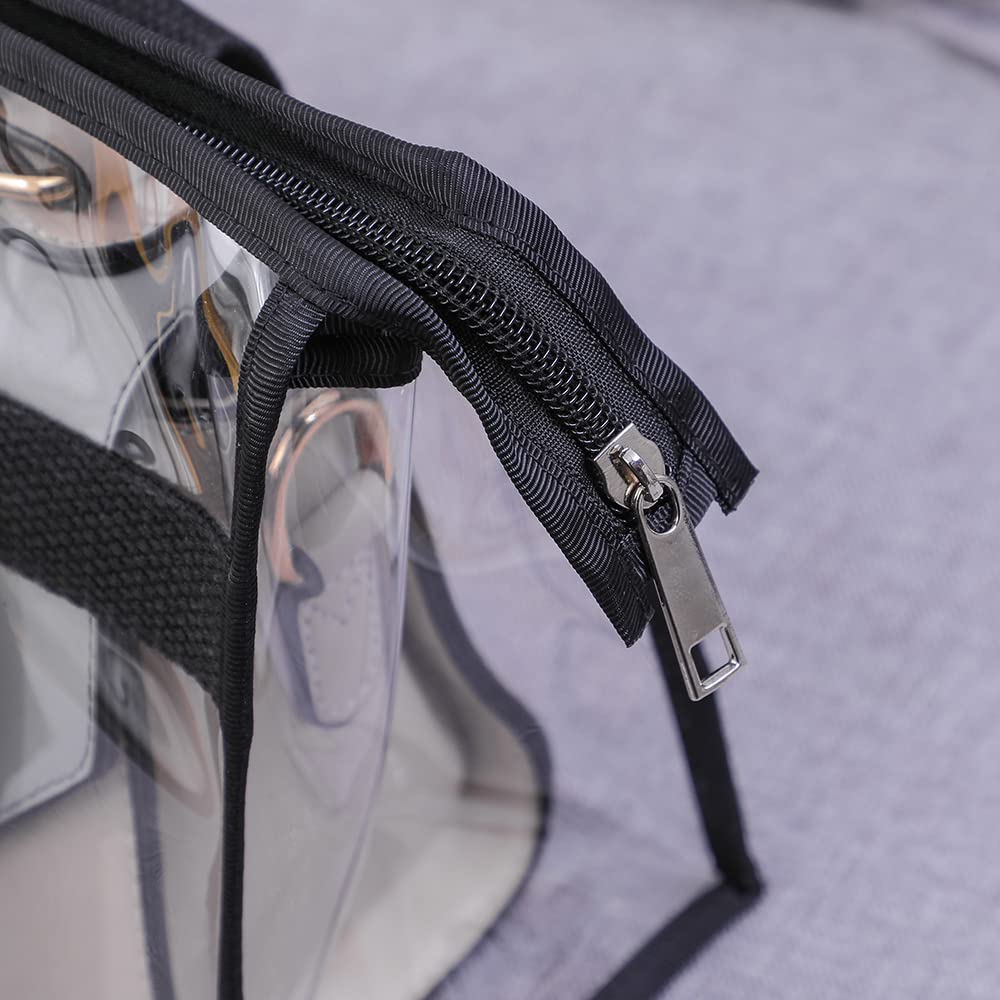15×10×7 Inch Clear Dustproof Storage Bags with Zipper - Hanging Transparent Dust Cover Organizer for Closet, Shelf, Makeup & Clothes | Perfect for Home, Travel & Stadium Events