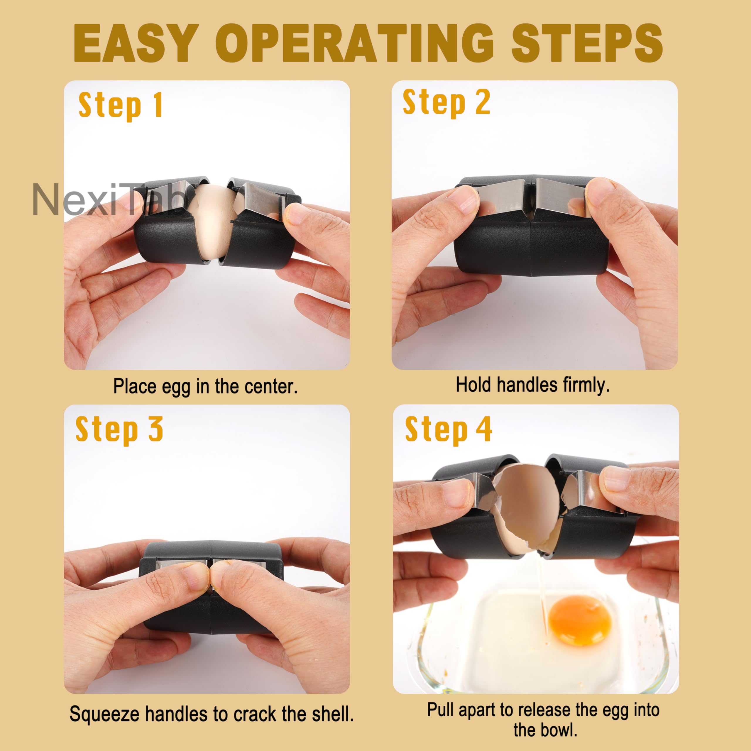 Premium Egg Shell Opener - Hard Boiled Egg Peeler & Cracker Tool with Egg Separator - Perfect for Kitchen, Breakfast, Picnics & Meal Prep