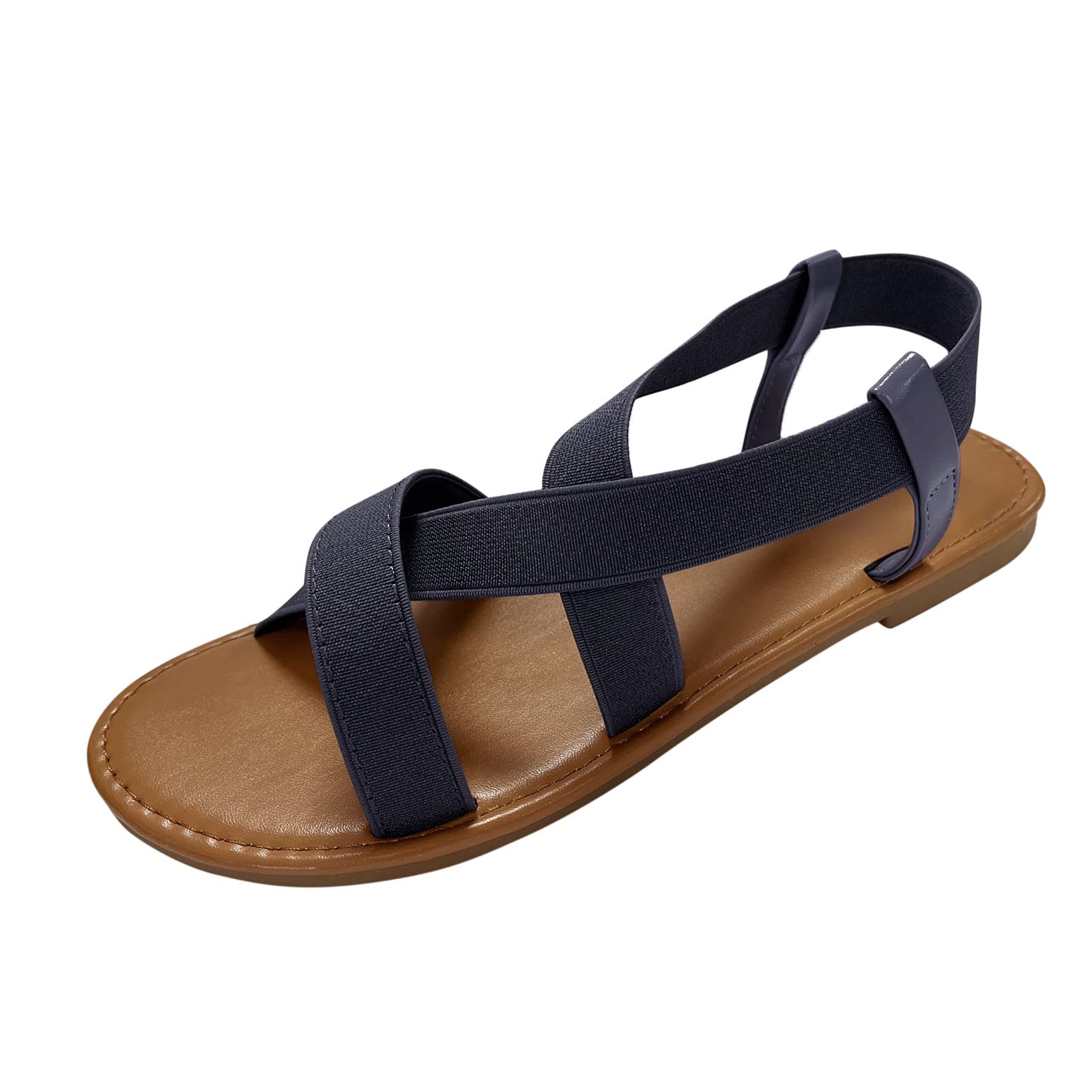 Women's Roman Strap Flat Sandals - Comfortable Summer Casual Shoes for Ladies - Size 8 | Perfect for Beach, Vacation & Everyday Wear