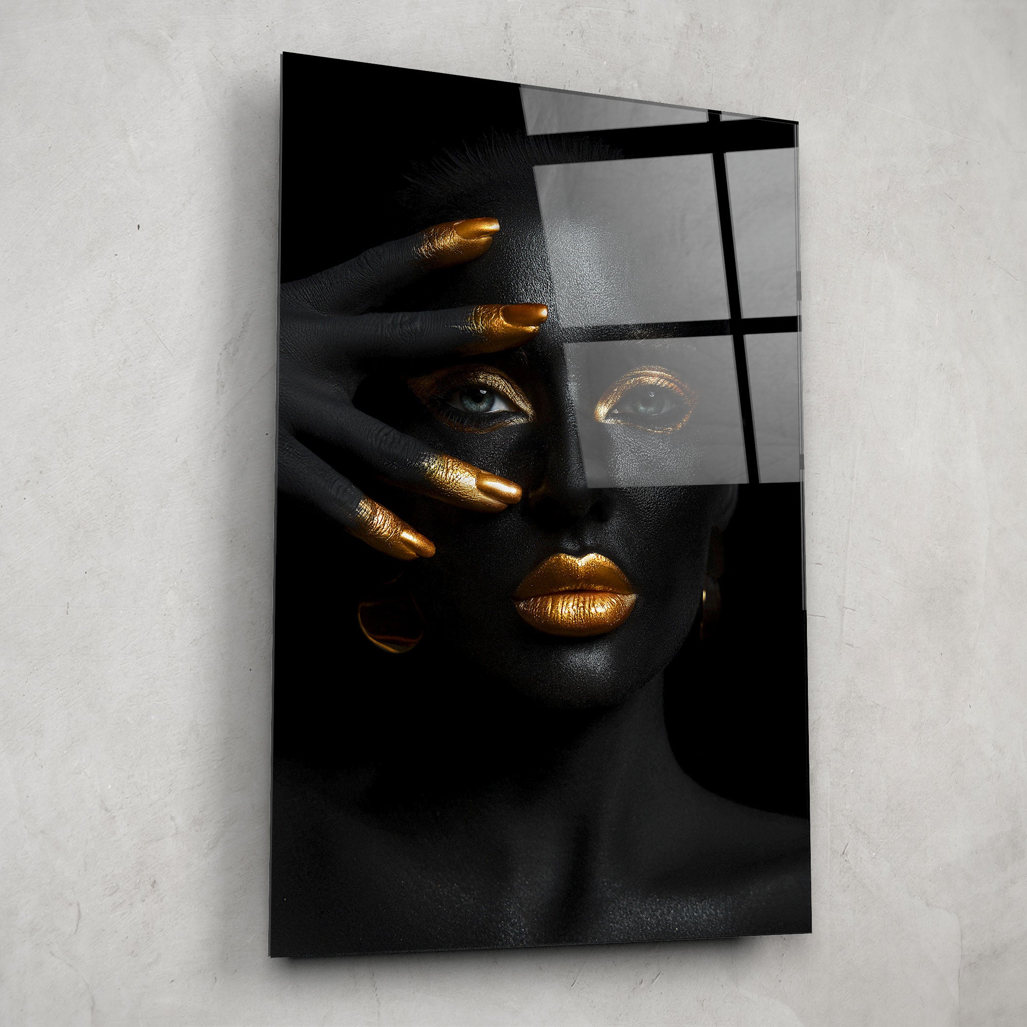 Gold Lipped Woman III - Elegant Gold Lip Art Print for Home & Office Decor - Perfect for Living Rooms, Bedrooms & Gift Giving