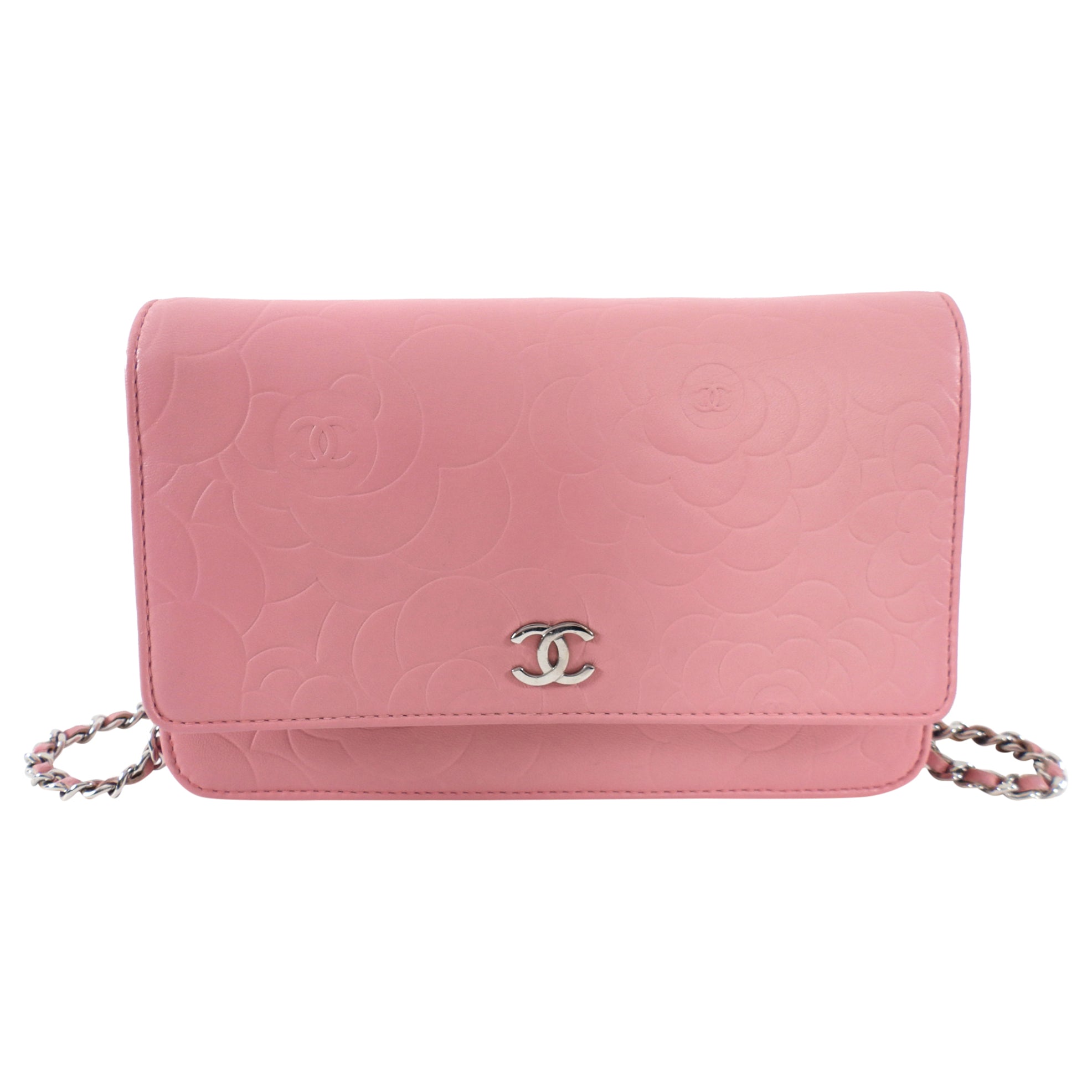 Chanel Light Pink Camelia Embossed Classic Wallet on Chain Bag - Luxury Crossbody Purse for Women | Perfect for Evening Events, Date Nights & Special Occasions