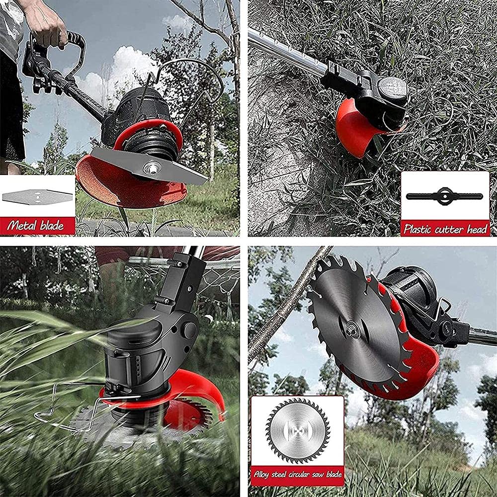 RALIRA Cordless Handheld Grass Trimmer for Home, 22500mAh Lithium Battery, Rechargeable Lawn Mower with 2 Batteries - Lightweight & Multifunctional for Small Yards, Patio, Garden & Lawn Care