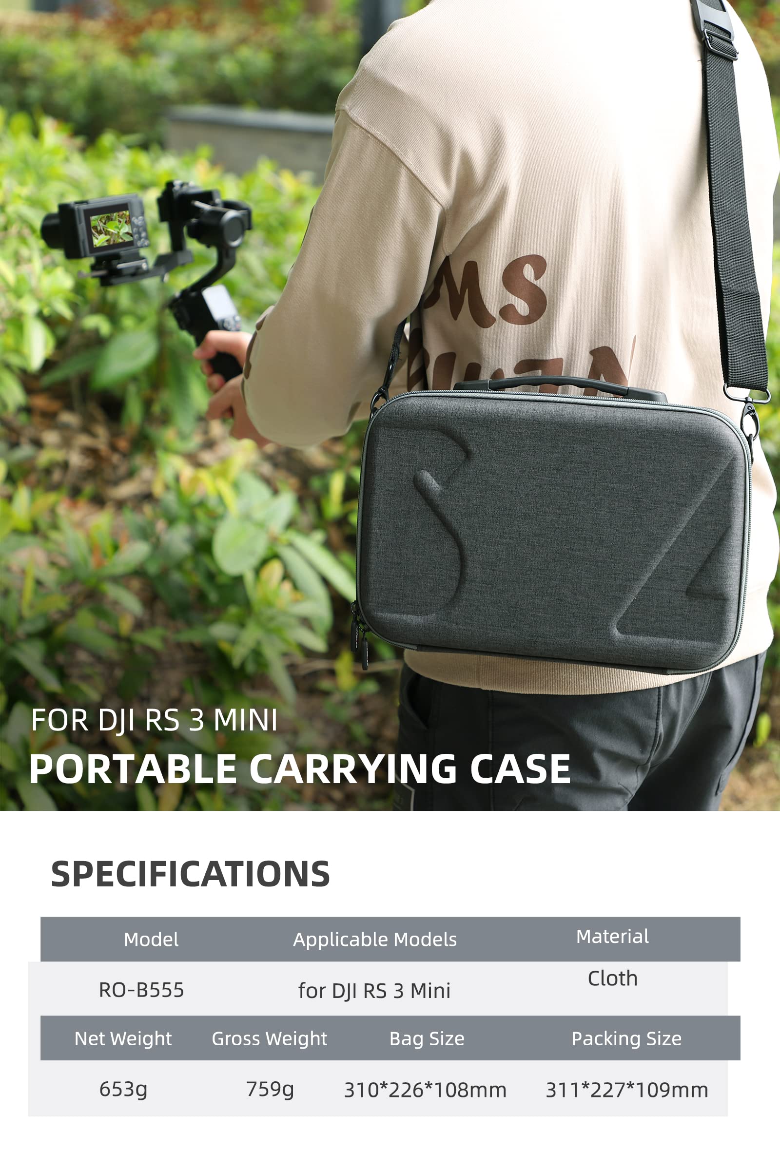 DJI RS 3 Mini Compatible Camera Bag - Waterproof Multifunctional Shoulder Bag & Crossbody Carrying Case for DJI Gimbal Stabilizer | Perfect for Travel, Photography & Outdoor Shooting