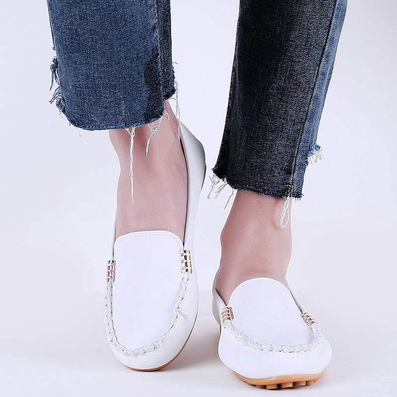 Women's Casual Denim Flat Shoes - Comfortable Slip-On Loafers for Everyday Wear | Perfect for Work, Travel & Outings