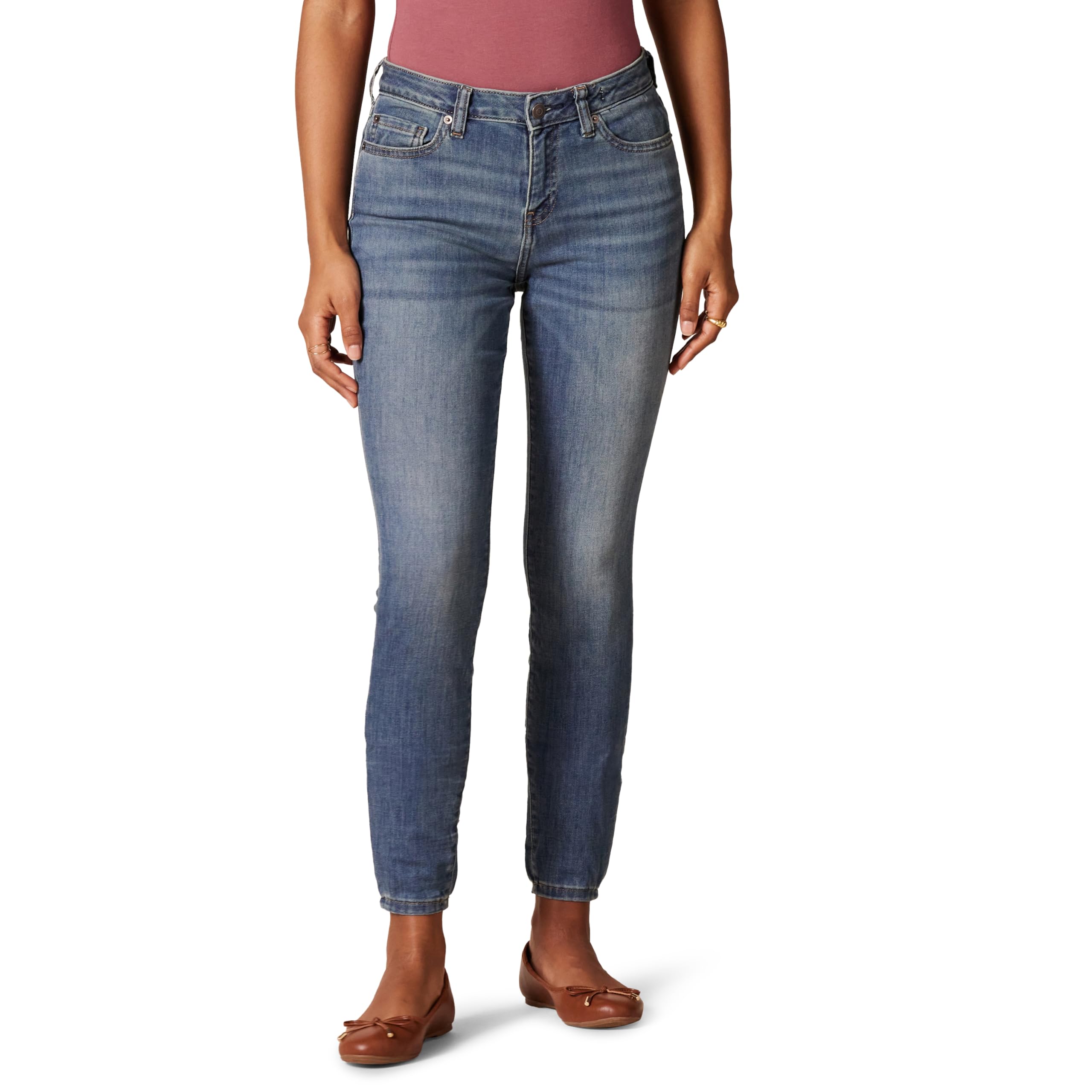 Amazon Essentials Women's Mid Rise Curvy Skinny Jeans - Stretch Denim Pants for Petite to Plus Size | Perfect for Work, Casual Outfits & Everyday Wear
