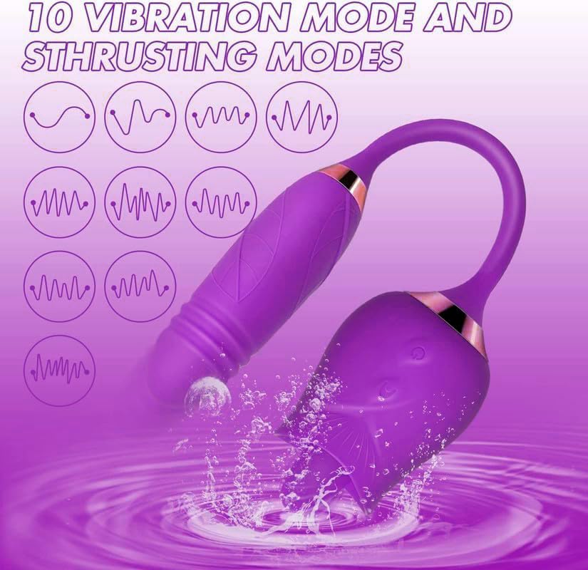 3 in 1 Rose Shape Adult Toy with Tongue Licking, Thrusting & Vibrating Functions - Easy to Use Pleasure Device for Couples & Solo Play - CP3+6 * 3 (Perfect for Romantic Nights & Self-Care Moments)