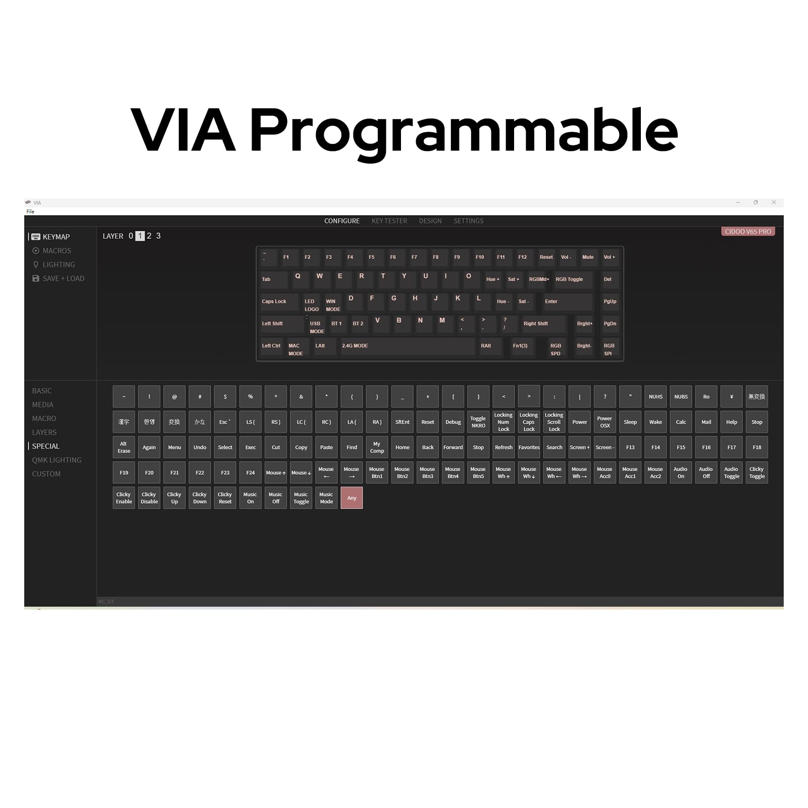 EPOMAKER CIDOO V65 V2 Wireless/Wired Mechanical Gaming Keyboard - 65% Hot-Swappable DIY Kit with Gasket Mount, VIA Programmable Software, South-Facing RGB LED, CNC Aluminum Case (Dark Green) - Perfect for Esports, Typing & Office Work
