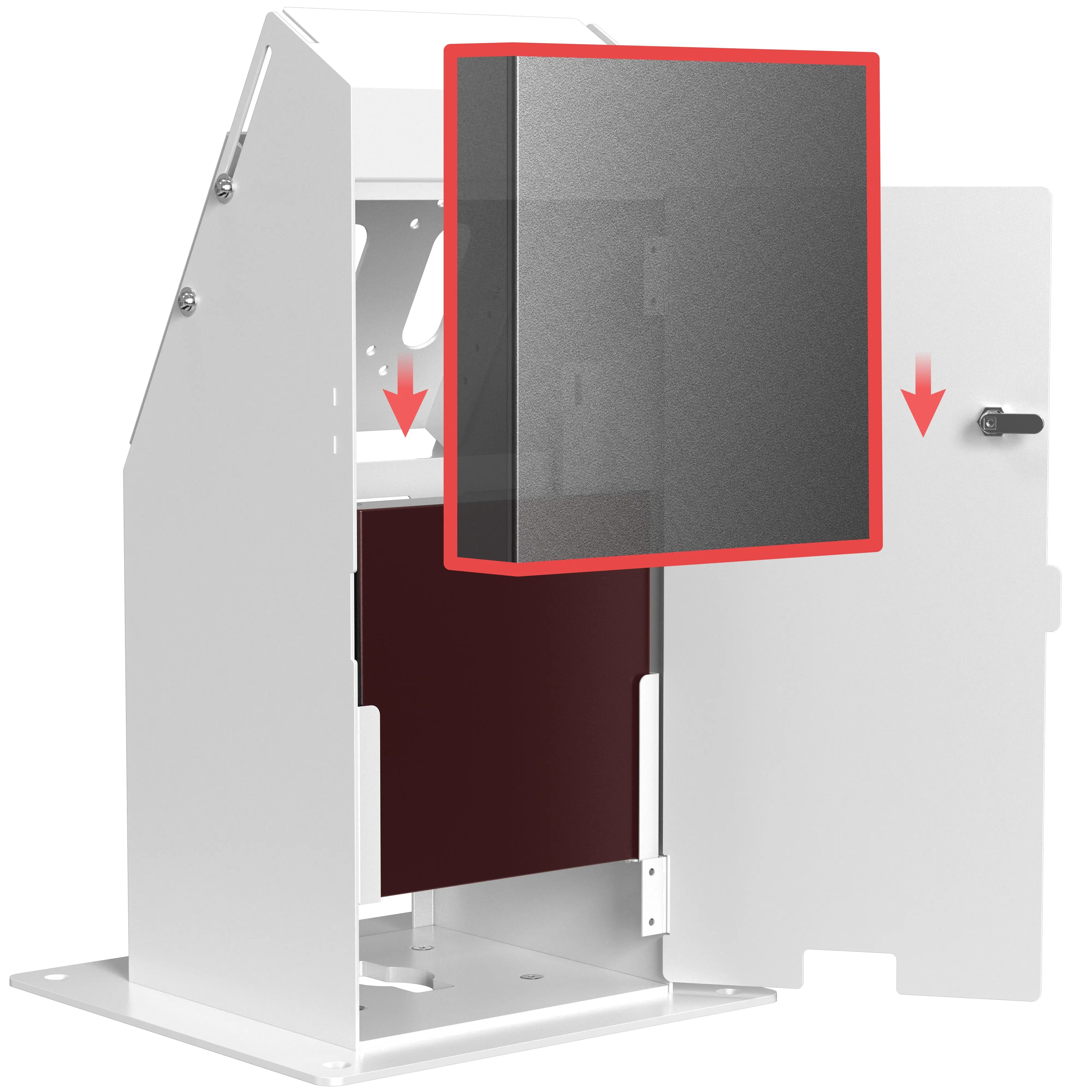 Self Service Kiosk with Built-in Printer and Storage Compartment - Touchscreen POS Terminal for Retail, Restaurant, and Business Use