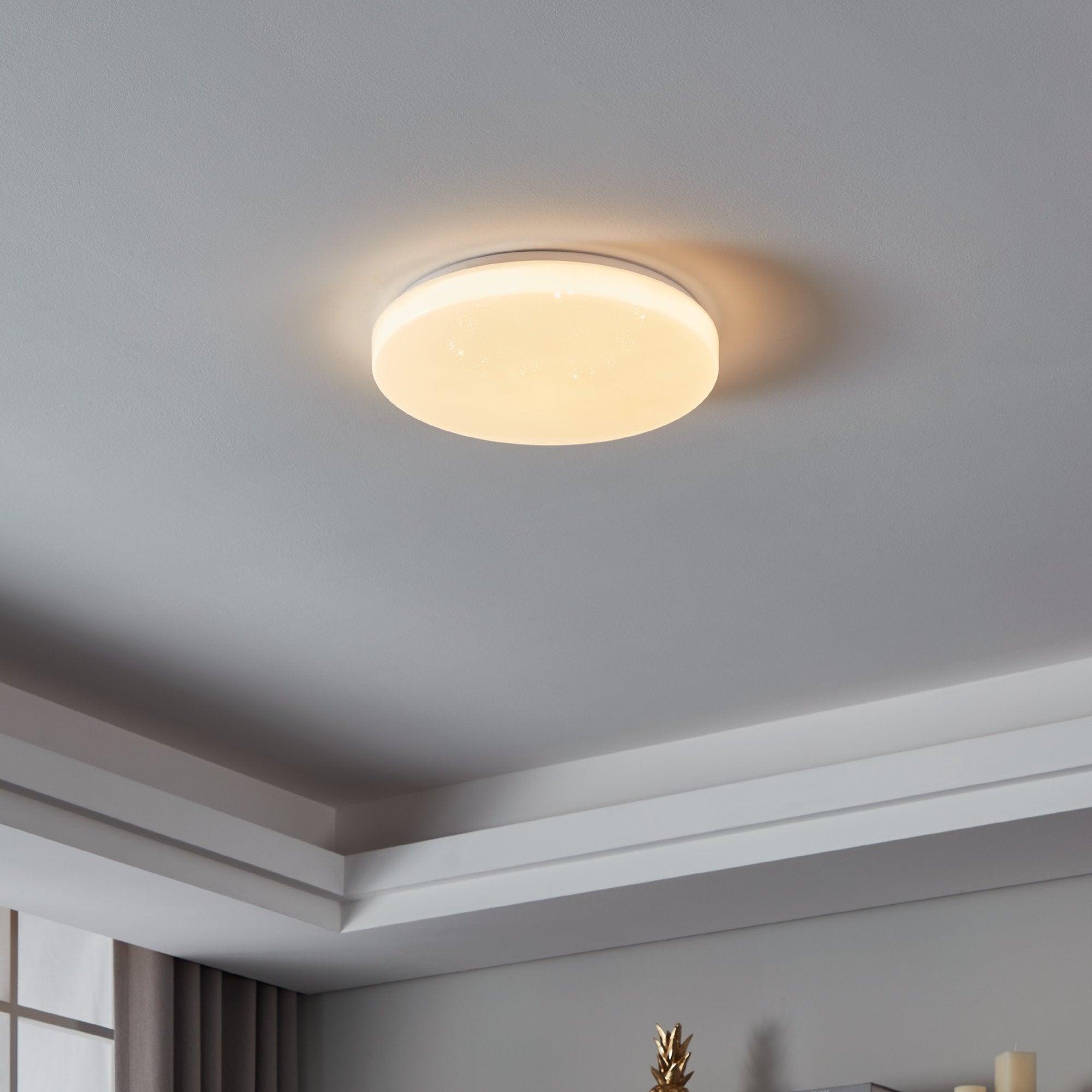 Eglo Connect Totari Z Smart Round White LED Flush Ceiling Light 38cm - Dimmable Modern Lighting for Bedroom, Kitchen & Living Room