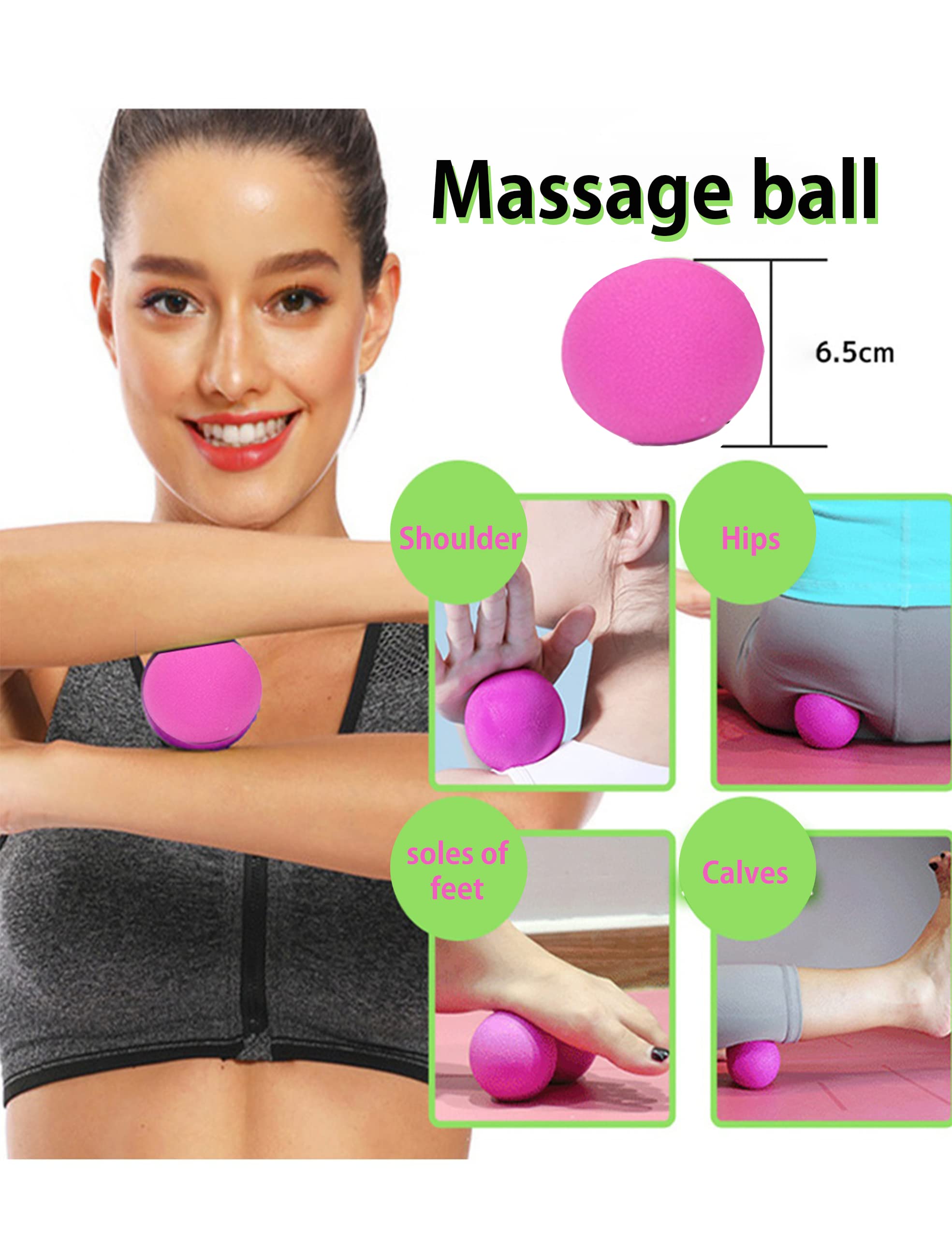 OVTSPO 6-in-1 Foam Roller Set for Deep Tissue Massage & Pain Relief - Includes Hollow Core Massage Roller, Muscle Roller Stick, Massage Ball, Stretching Strap, Resistance Bands & Storage Bag - Perfect for Back & Leg Recovery, Yoga, Gym Workouts & Home Fitness
