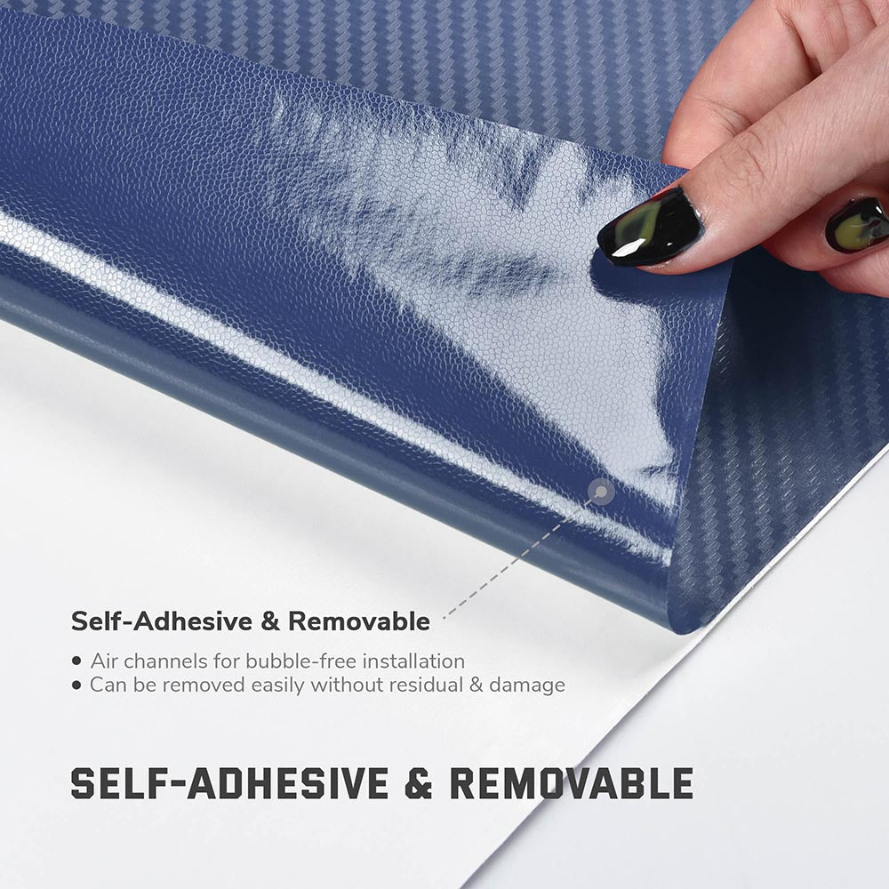 Premium Blue Carbon Fiber Vinyl Wrap Roll - 98ft x 5ft 3D Car Sticker for Auto Body, Hood & Interior Customization | DIY Vehicle Decoration & Protection Film