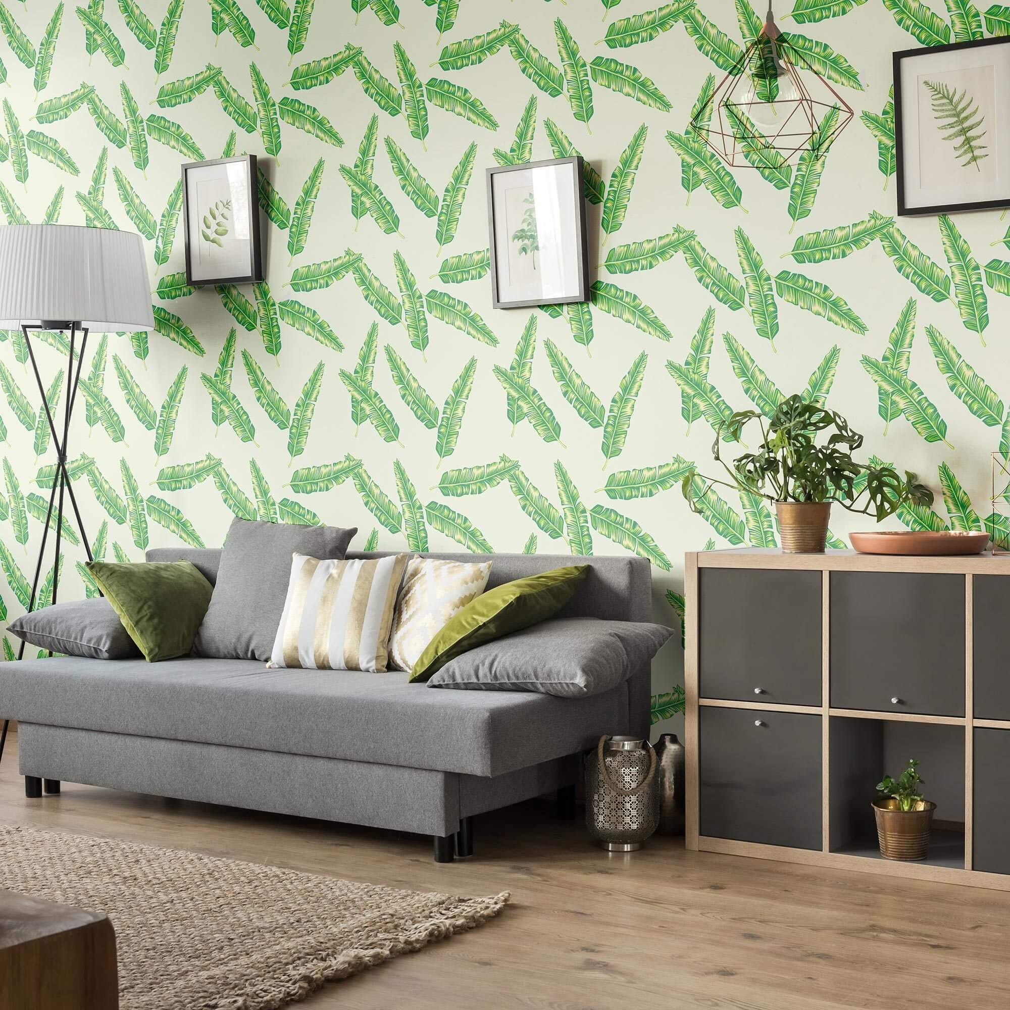 Green and Yellow Textured Floral Peel and Stick Removable Wallpaper - Self-Adhesive Decorative Wall Covering for Bedroom, Living Room, Nursery & Home Decor