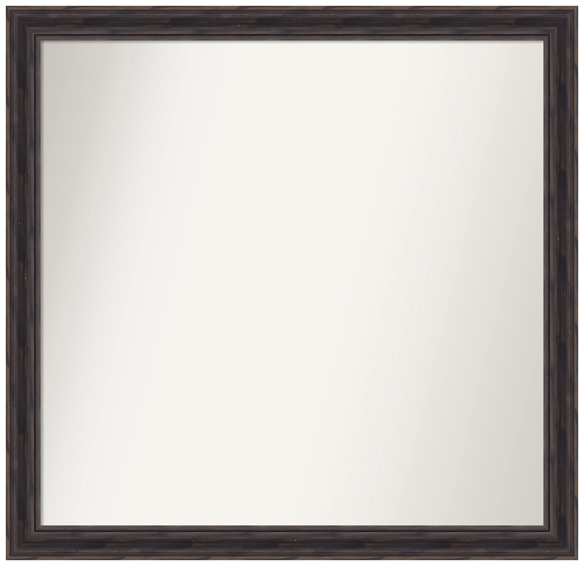 Amanti Art Rustic Pine Narrow Frame Non-Beveled Custom Wall Mirror - 31.5 x 32.5 Inches, Bathroom Mirror in Brown - Perfect for Farmhouse Decor, Entryway & Vanity Areas