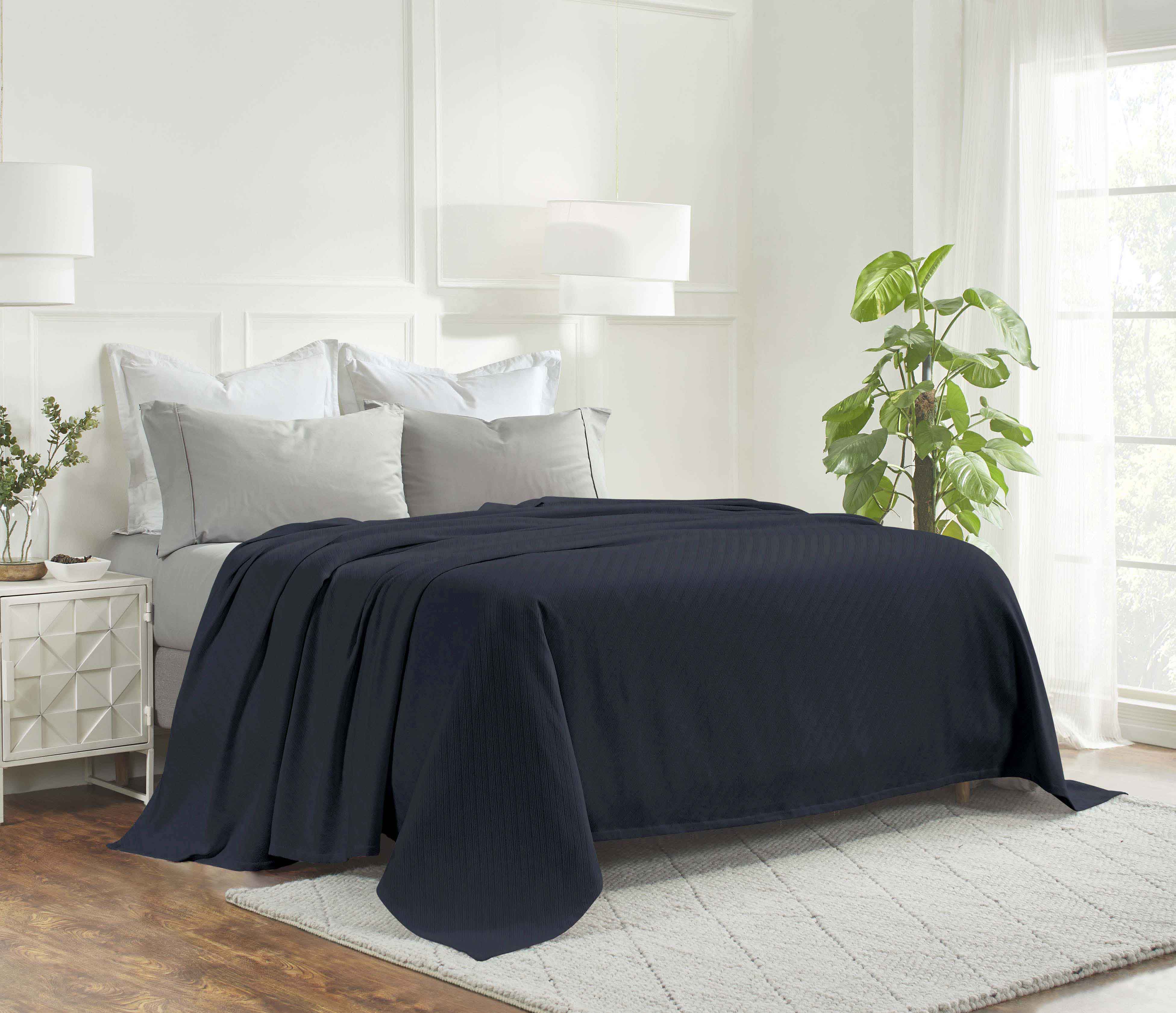 Premium Milan Cotton Textured Striped Lightweight Woven Blanket - Soft & Breathable Throw for Sofa, Bed, Picnic & Outdoor Use