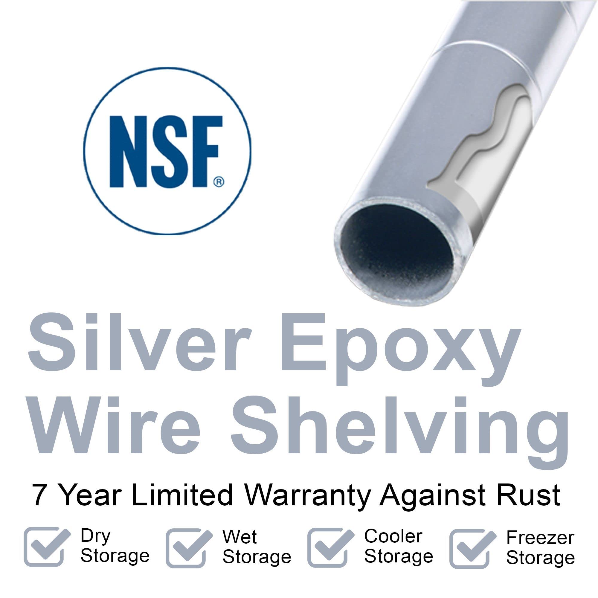 Nexel 4-Tier Adjustable Wire Shelving Unit - 21