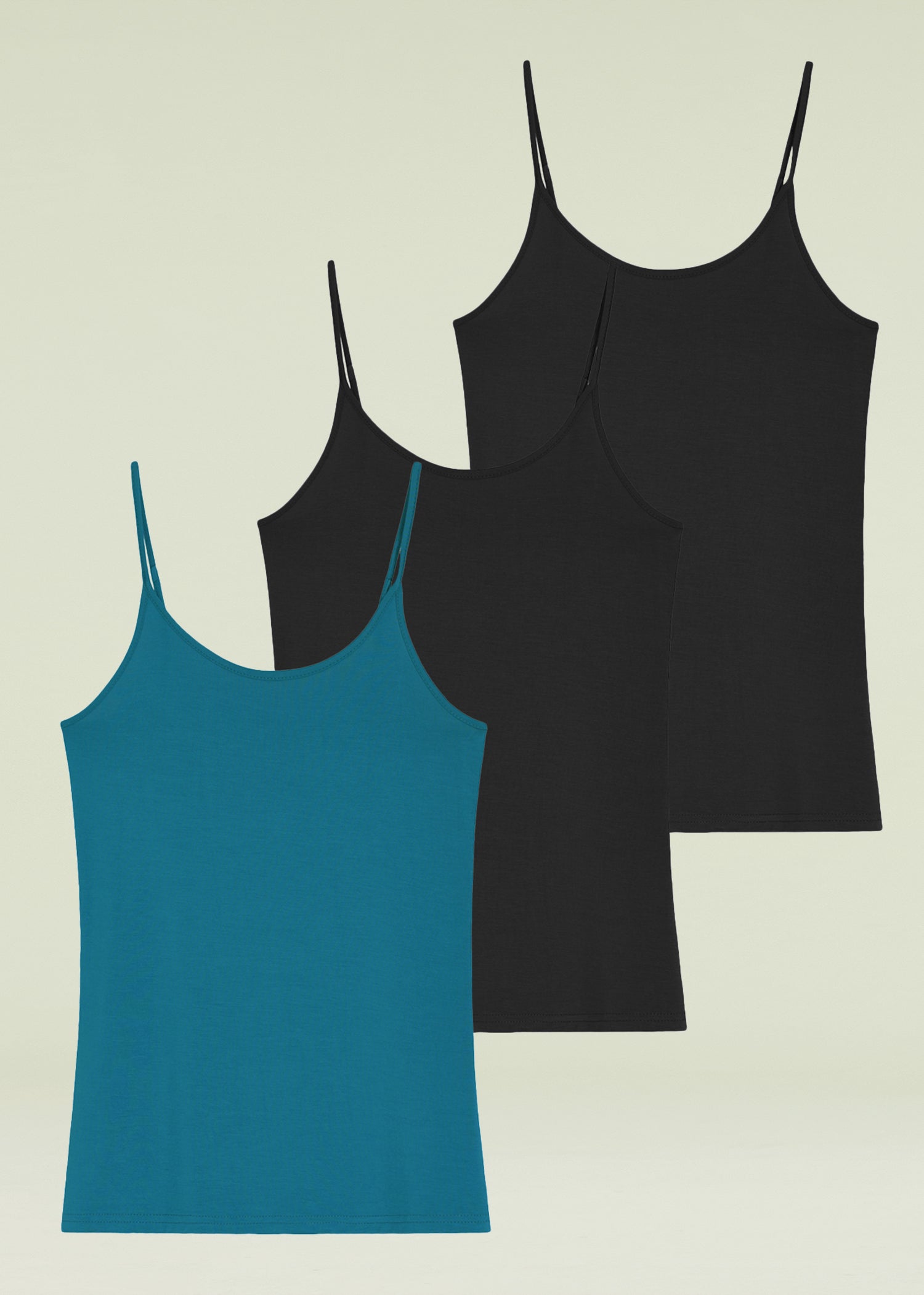 Women's Bamboo Viscose Adjustable Strap Cami Tank Top 3 Pack - Soft Breathable Summer Tops for Casual Wear, Layering & Lounge