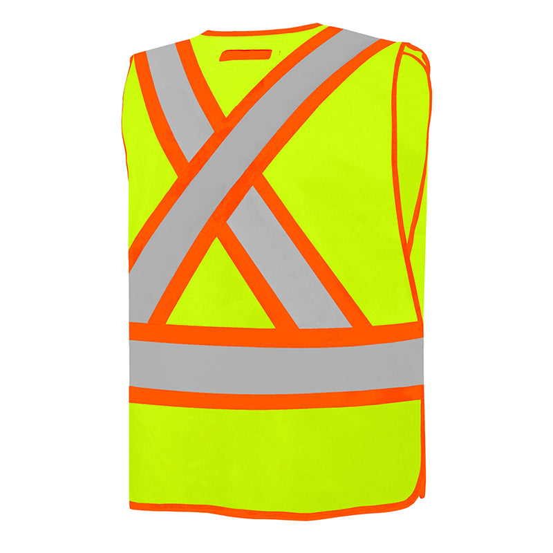 GROUND FORCE Universal 5-Point Tear-Away Reflective Safety Vest TV2U - High Visibility Work Vest for Construction, Road Crew & Emergency Responders
