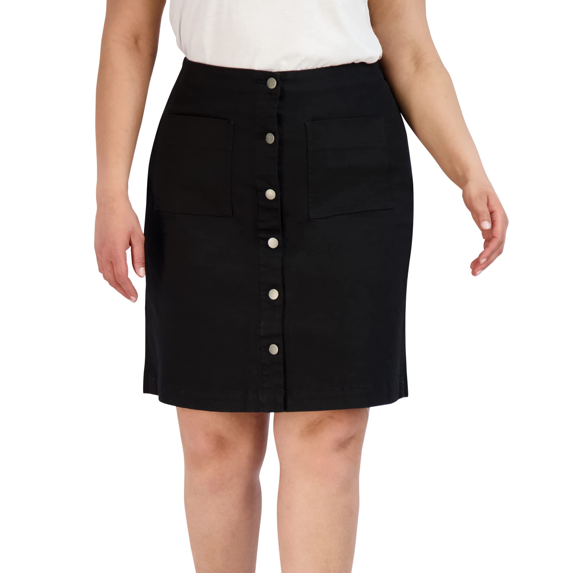 Button Front Skirt for Women - Soft & Comfortable Wrap Skirt with Easy On/Off Design - Perfect for Casual Wear, Office Outfits, and Summer Dressing