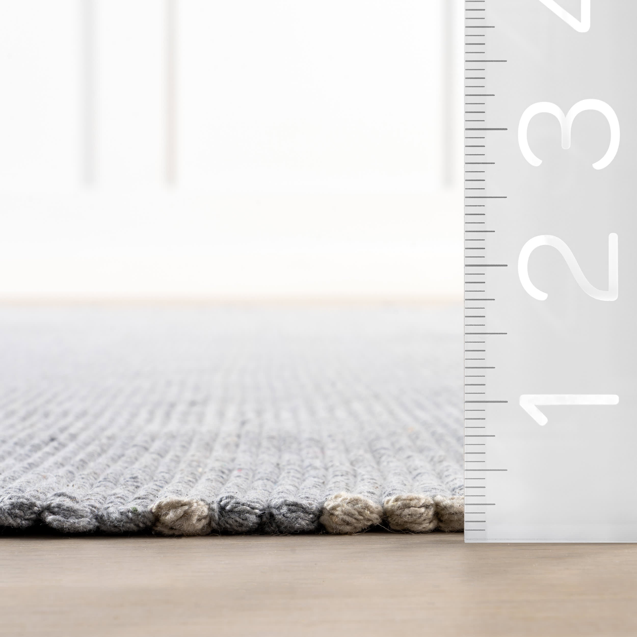 Bergamot Striped Cotton Rug - Blue Grey | Soft & Durable Area Rug for Living Room, Bedroom, or Nursery