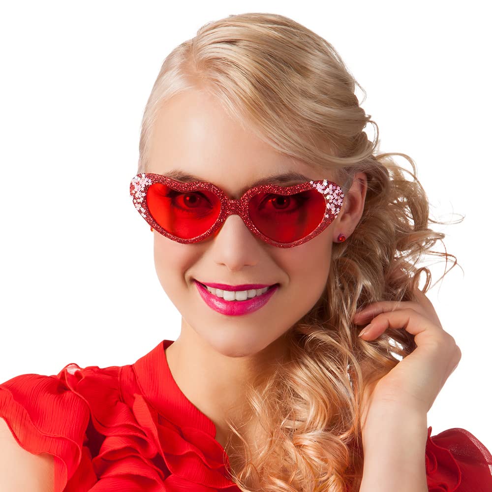 Funny Love Heart Shaped Party Glasses - Perfect for Valentine's Day, Bachelorette Parties & Themed Events