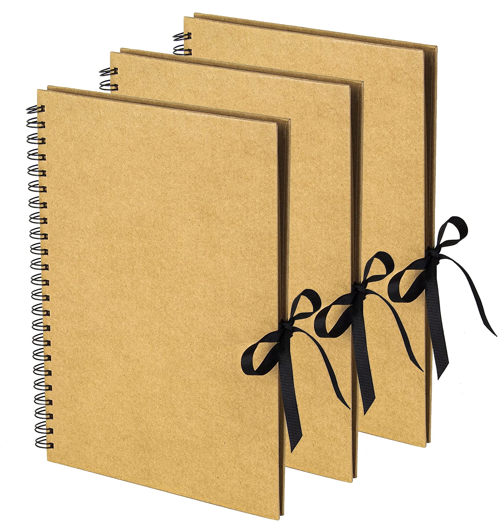 Eco-Friendly Kraft Scrapbook Album - Brown A4 Craft Paper Memory Book, 40 Sheets (80 Pages), Pack of 3 | Perfect for DIY Scrapbooking, Photo Albums, Art Journals & Gift Making