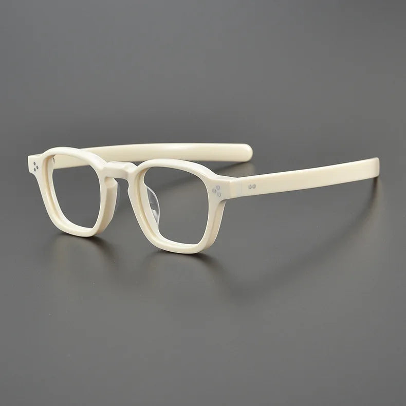 Unisex Black Acetate Square Full Rim Eyeglasses 8012 - Stylish & Durable for Work, Reading & Everyday Wear