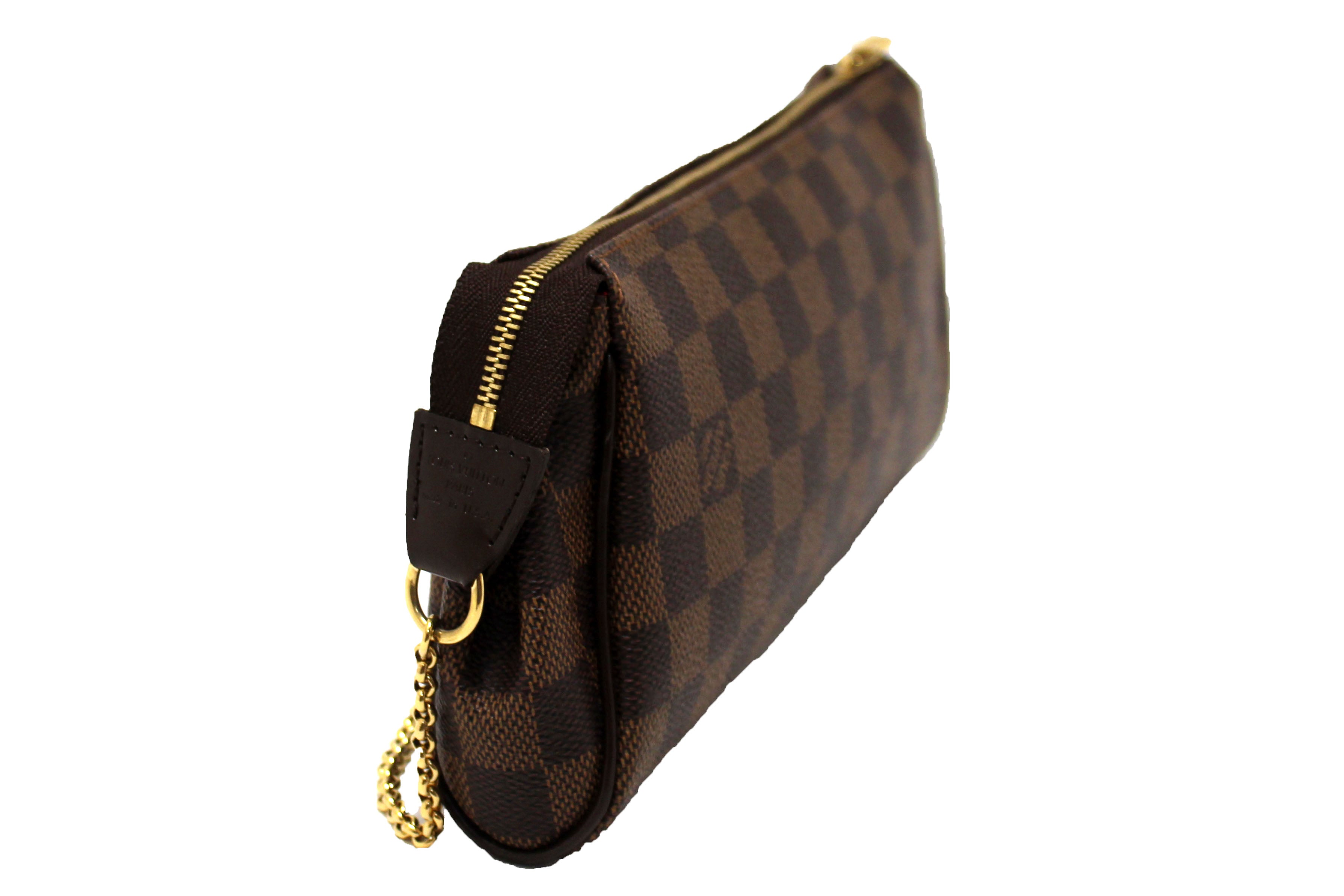 Authentic Louis Vuitton Damier Ebene Eva Clutch Bag - Luxury Crossbody Purse for Women, Designer Handbag for Evening Parties, Date Nights & Special Occasions