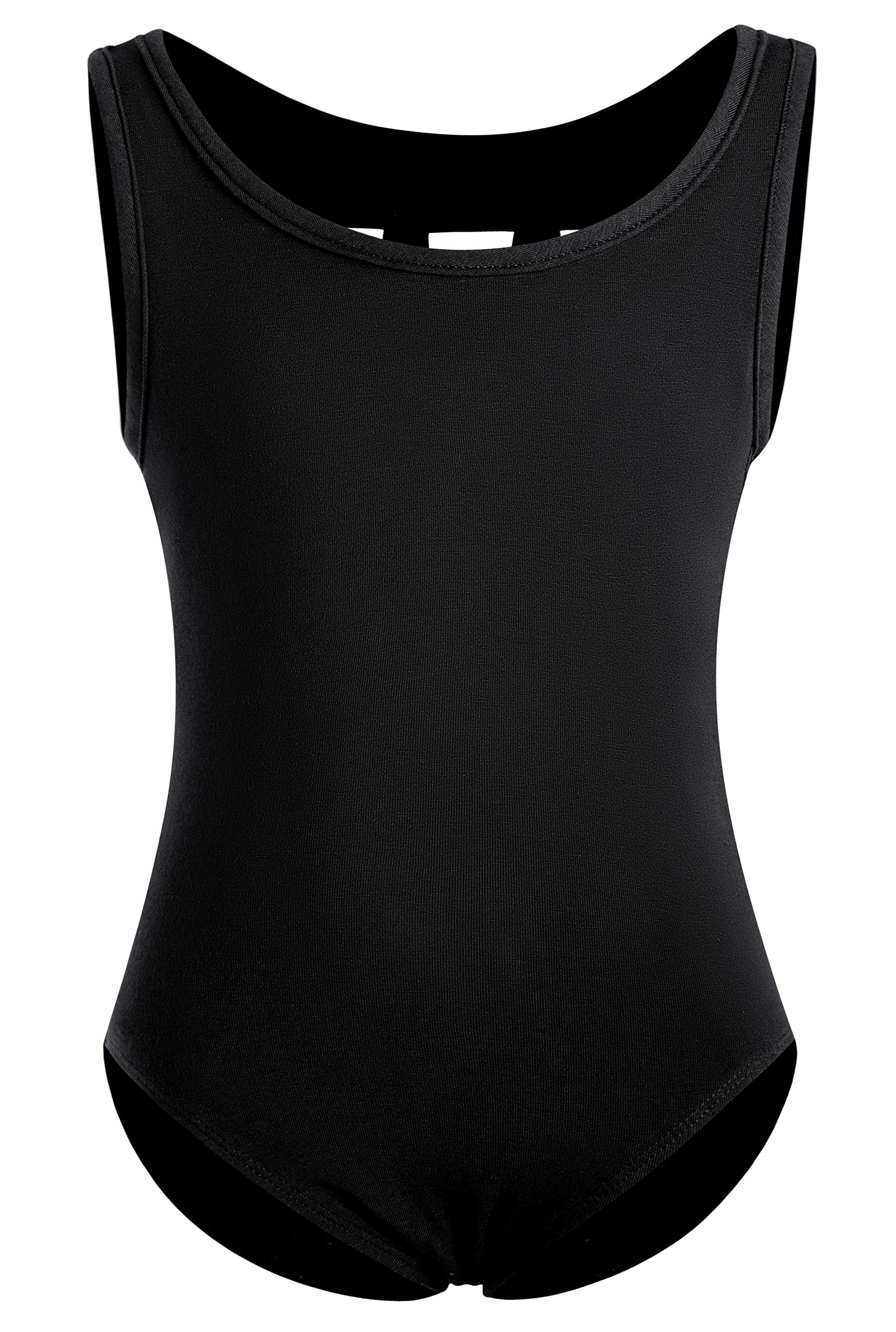 DANSHOW Girls Dance Leotards with Back M Straps - Ballet, Gymnastics & Performance Tank Leotard for Kids