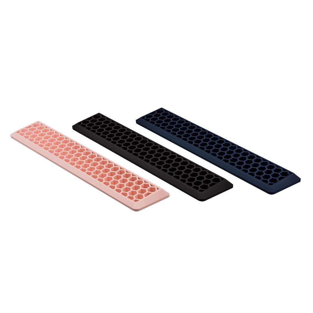 Ergonomic Silicone Wrist Rest for Mechanical Keyboards - Pink & Black Cushion Support with Column Hand Rests (Black) | Comfort Typing for Gamers, Programmers & Office Workers