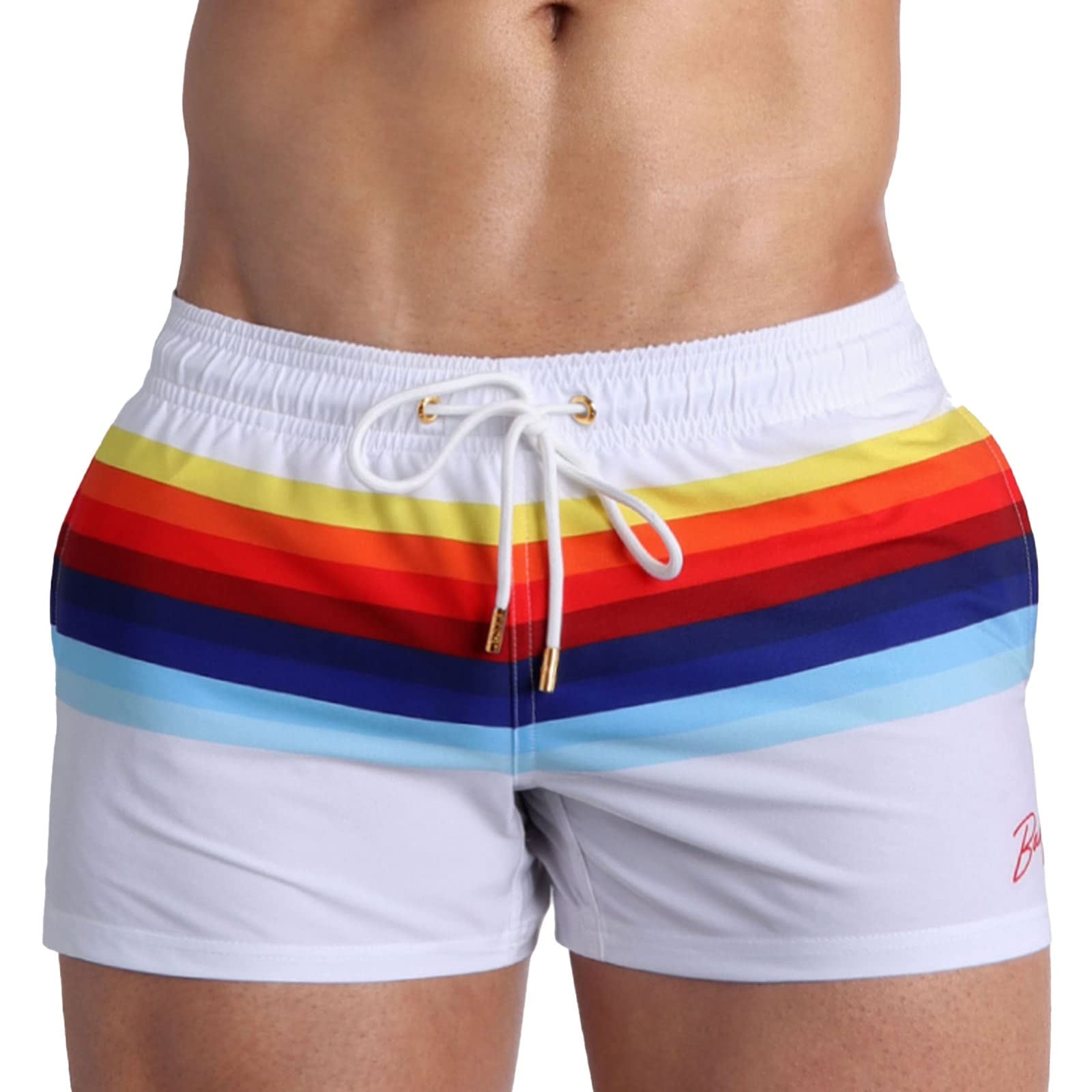 Bang Men's Swim Trunks - Quick-Dry Stretchy Swim Shorts with Elastic Waistband for Swimming, Beach & Pool - Perfect for Vacation, Surfing & Water Sports