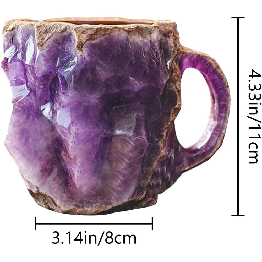 Resin Coffee Mug with Crystal Spoon & Pendant - Home & Office Use (Blue)