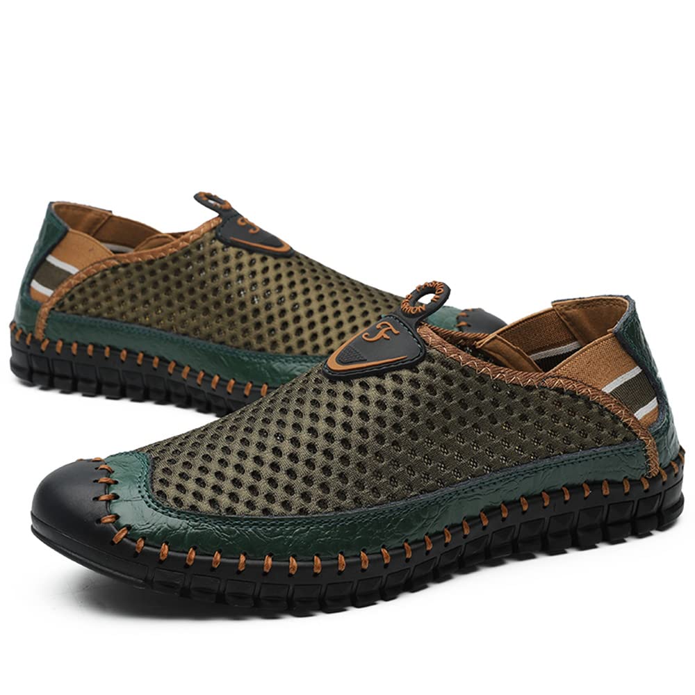 **Men's Water Shoes - Quick-Dry Mesh Slip-On Loafers for Walking, Beach, Pool & Outdoor Activities**