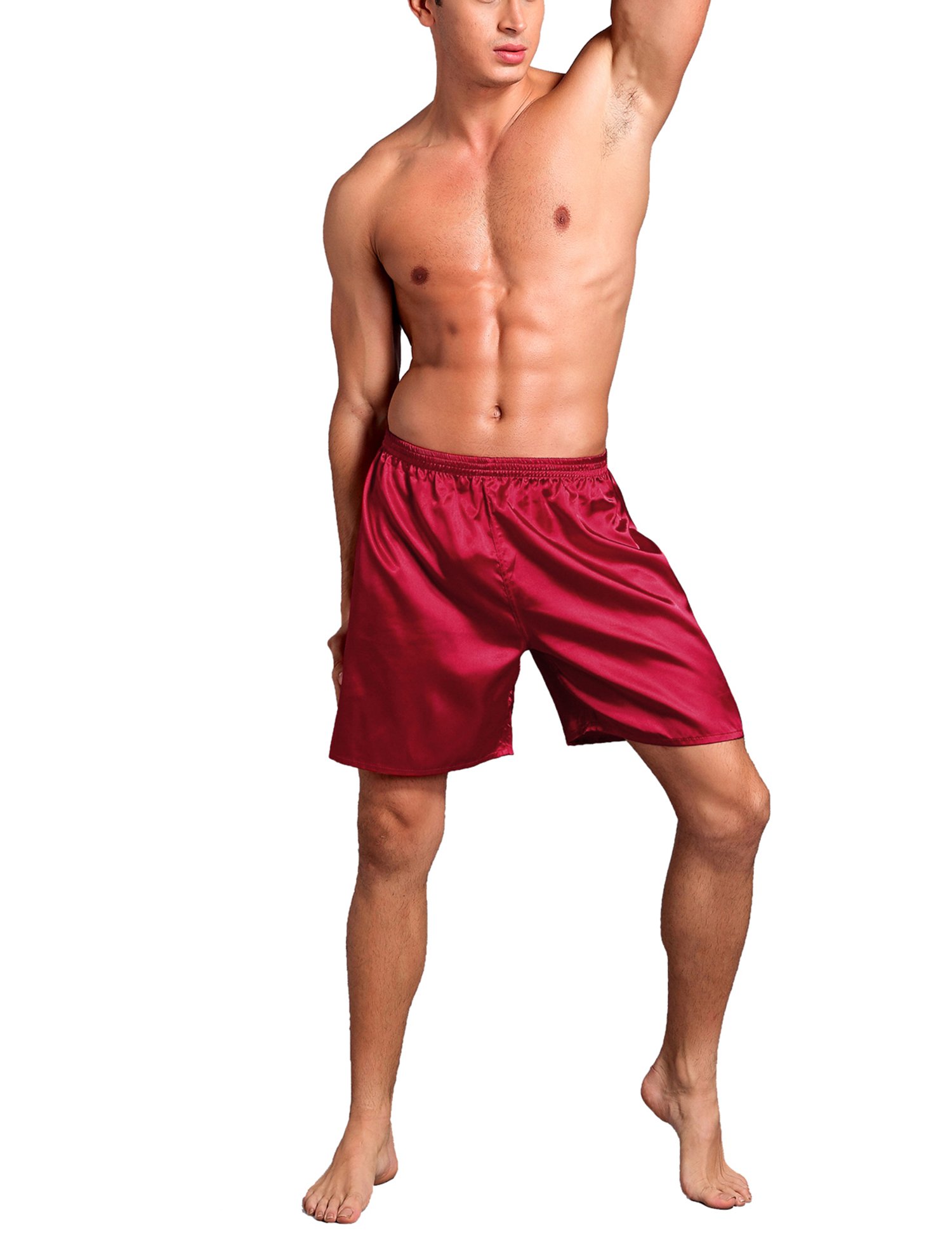 Men's Satin Sleep Shorts 2-Pack - Soft Lounge Shorts for Nightwear & Relaxation at Home