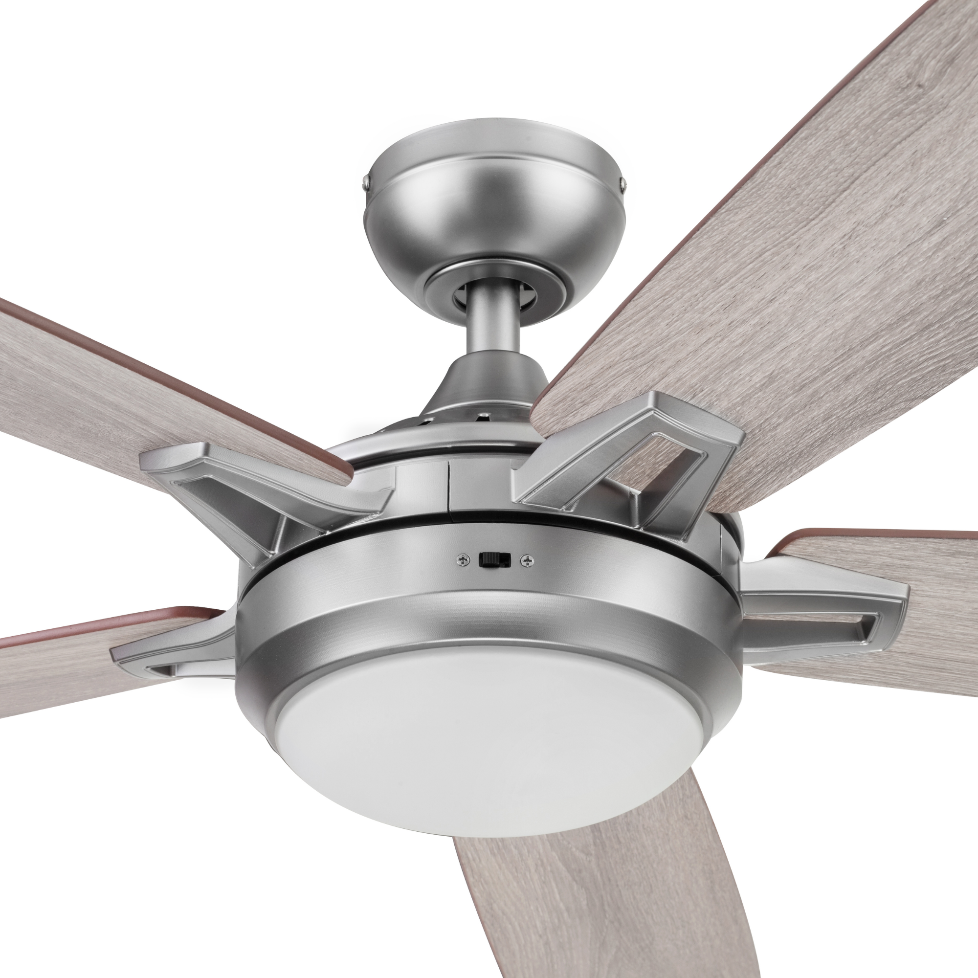 52 Inch Lorelai Smart Ceiling Fan with Remote Control - Silver Finish - Perfect for Living Room, Bedroom & Office Cooling and Air Circulation
