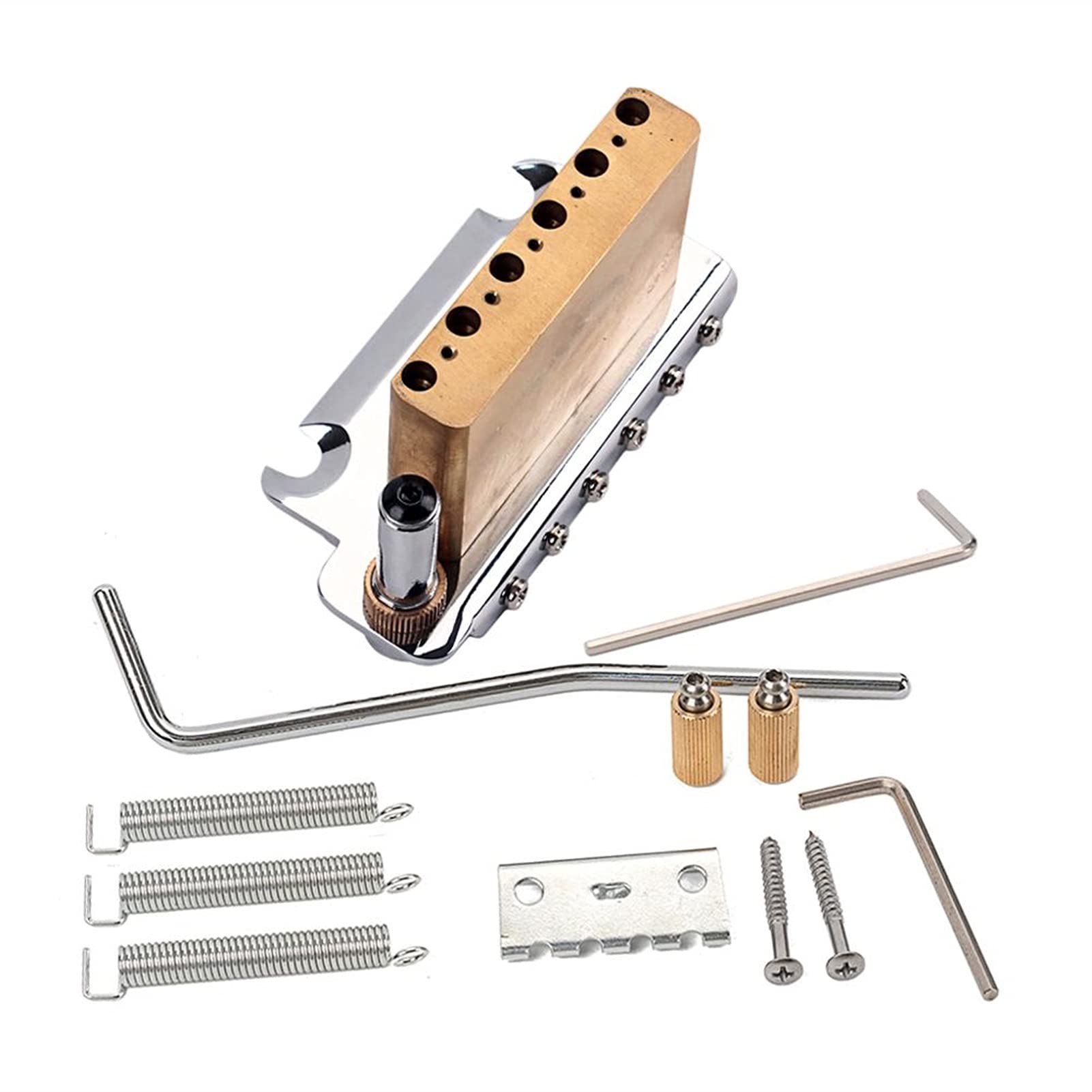 Premium ST Electric Guitar Tremolo System - Solid Brass Bridge & Saddles Replacement Set for Enhanced Sustain & Tuning Stability | Perfect for Rock, Blues & Metal Performances