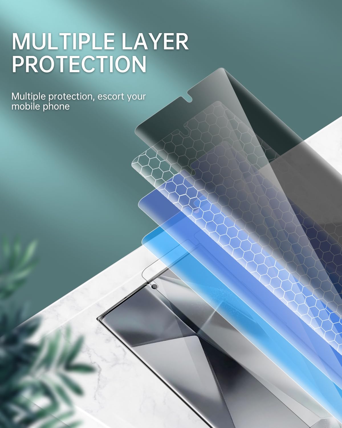 Samsung Galaxy S24 Ultra Privacy Screen Protector & Camera Lens Protector - 9H Tempered Glass, Anti-Spy, Fingerprint Unlock Compatible - 2+2 Pack (Black) - Perfect for Privacy Protection at Work, School, and Public Places