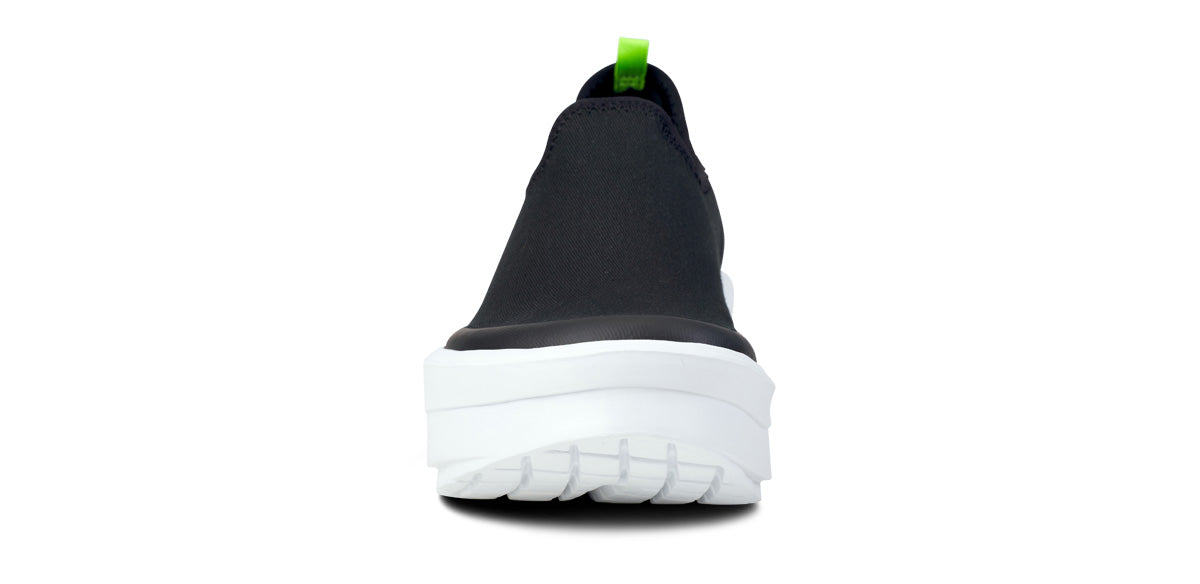 Women's OOmega eeZee Low Top Sneakers - White & Black Casual Shoes for Walking, Running & Everyday Wear