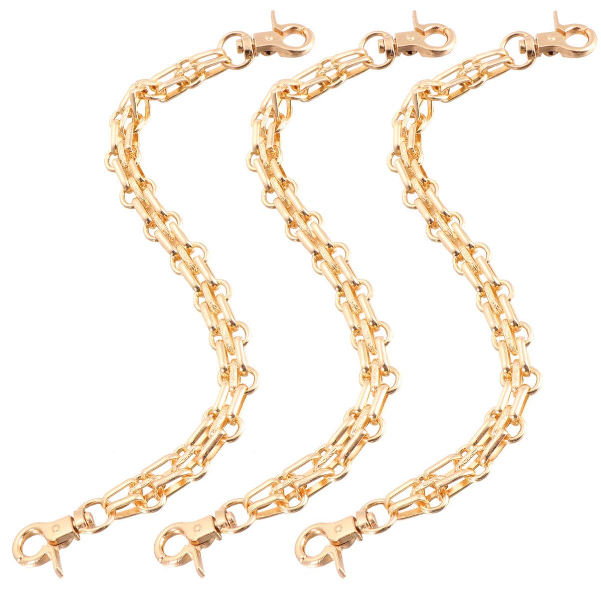 COHEALI 3-Pack Gold Alloy Handbag Chains - Purse Handle Replacement Straps for Designer Bags, Crossbody Bags & Tote Bags - Elegant Accessory for Women's Fashion (3pcs)