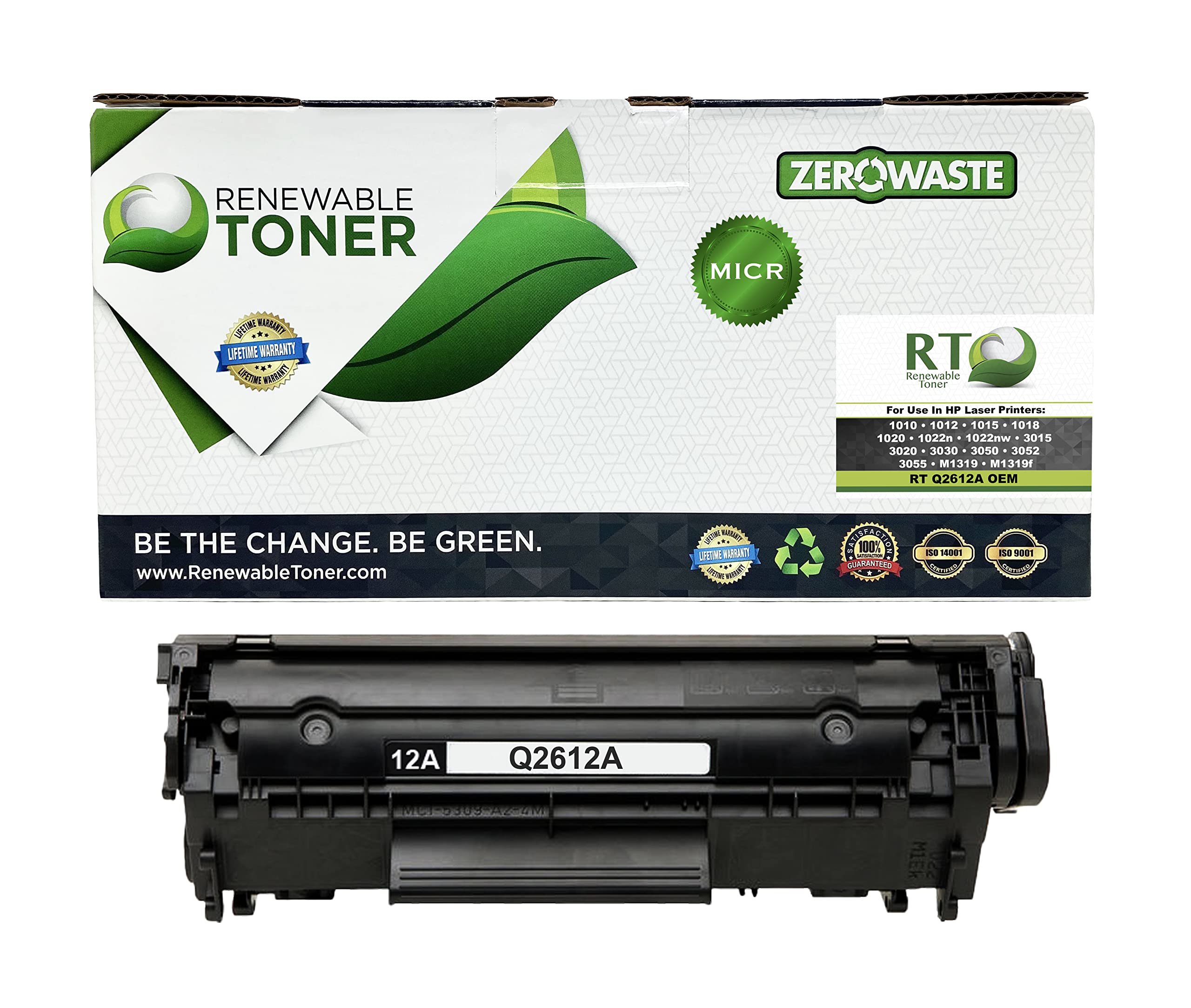 High-Quality OEM Compatible MICR Toner Cartridge Replacement for HP 12A Q2612A - Works with HP LaserJet 1005 1010 1012 1018 1020 1022 3015 3020 3030 3050 3052 3055 M1005 M1319 Printers - Perfect for Banking Checks & Secure Document Printing