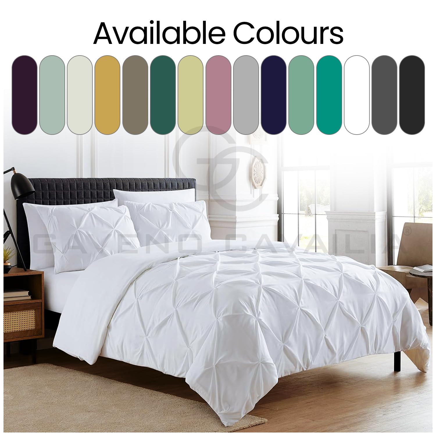 Luxury Diamond Pintuck King Bedding Set - Super Soft for Comfort
