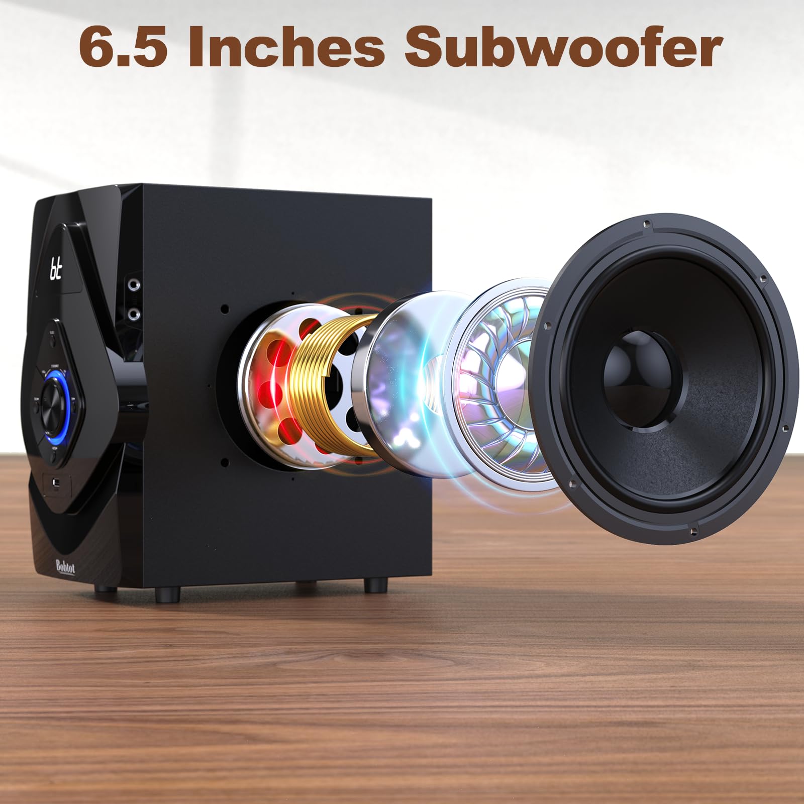 Bobtot 800W 6.5inch Wireless Home Theater System with Subwoofer - 5.1/2.1 Channel Surround Sound, HDMI ARC, Optical & Bluetooth for Movies, Gaming & Music Streaming