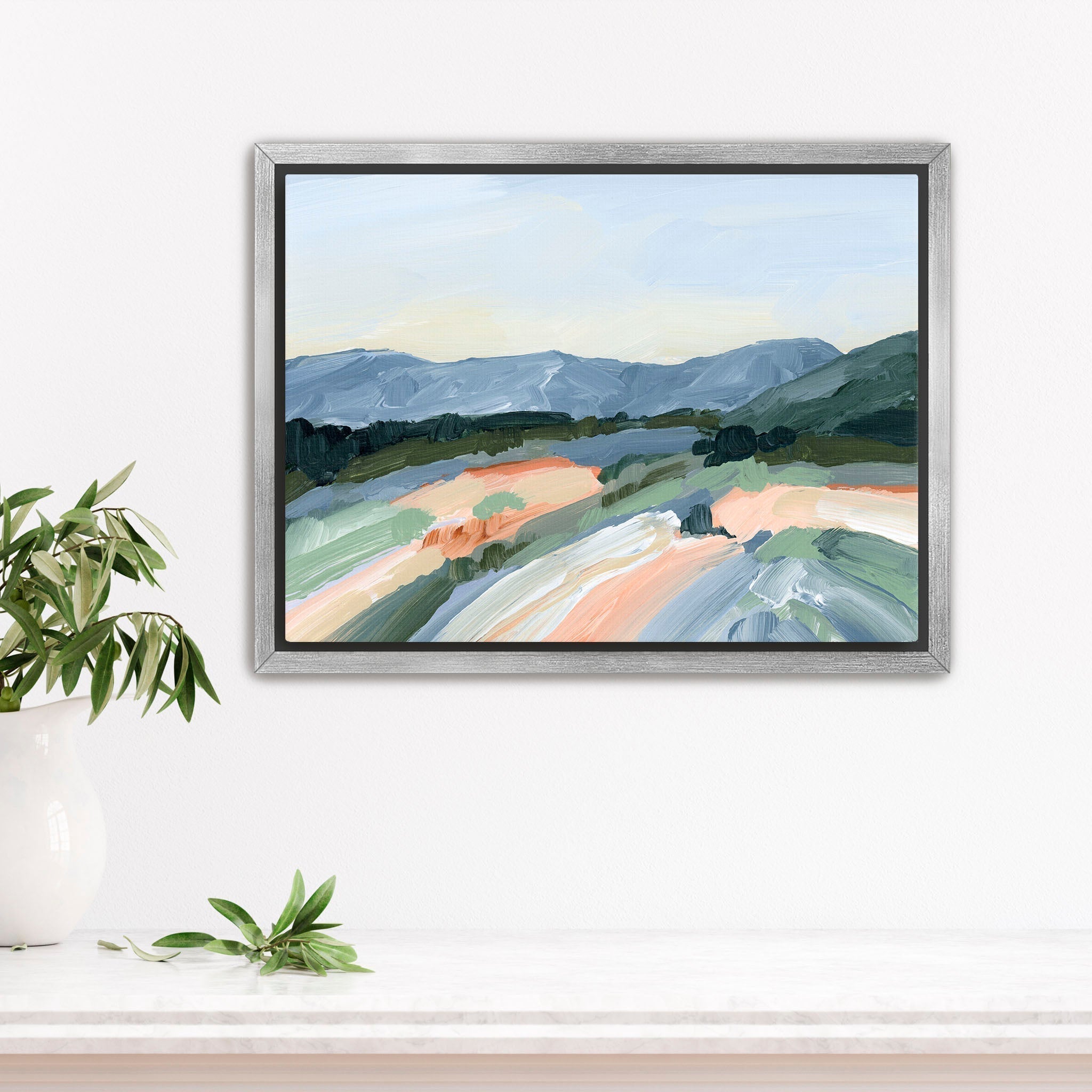 Run to the Mountains Wall Art Print - Nature Landscape Painting for Home & Office Decor - Perfect for Living Room, Bedroom or Cabin Decorations