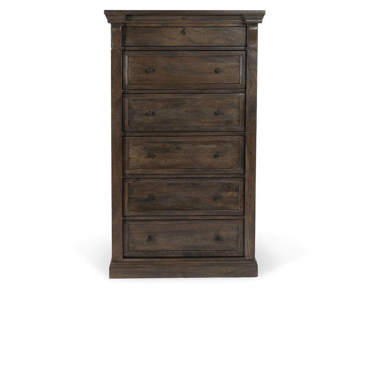 Adelaide Wood 6-Drawer Dresser in Cocoa Brown - Stylish Bedroom Storage Solution for Clothes & Accessories