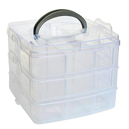 Clear Plastic Storage Organizer Box for Beads, Jewelry & Craft Supplies - Durable White Case for Home Organization & DIY Projects - Perfect for Craft Rooms, Sewing Kits & Household Storage