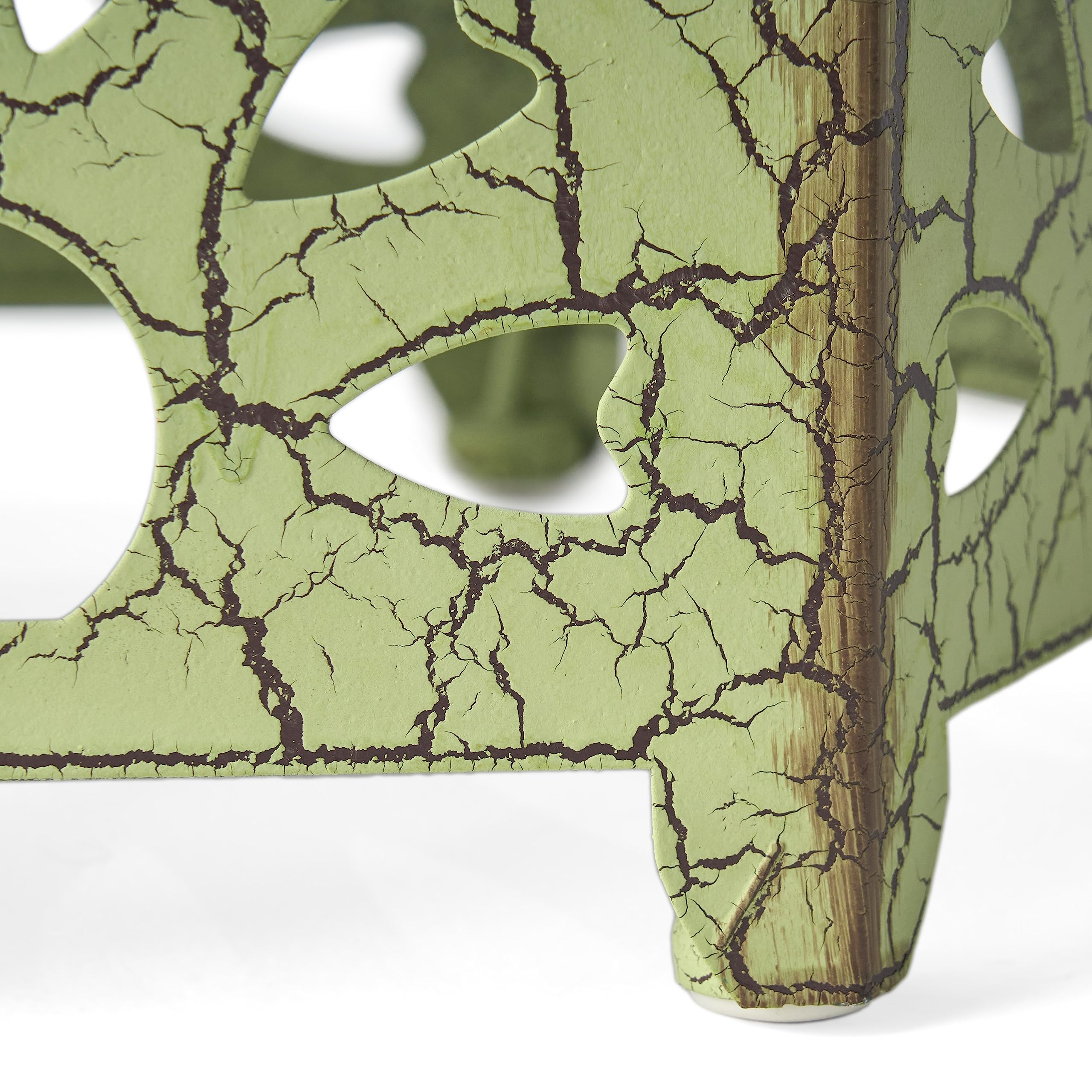 GDFStudio Outdoor Accent Tables - Rustic Iron Tubing with Crackle Green Finish - Perfect for Patio, Garden & Porch Decor