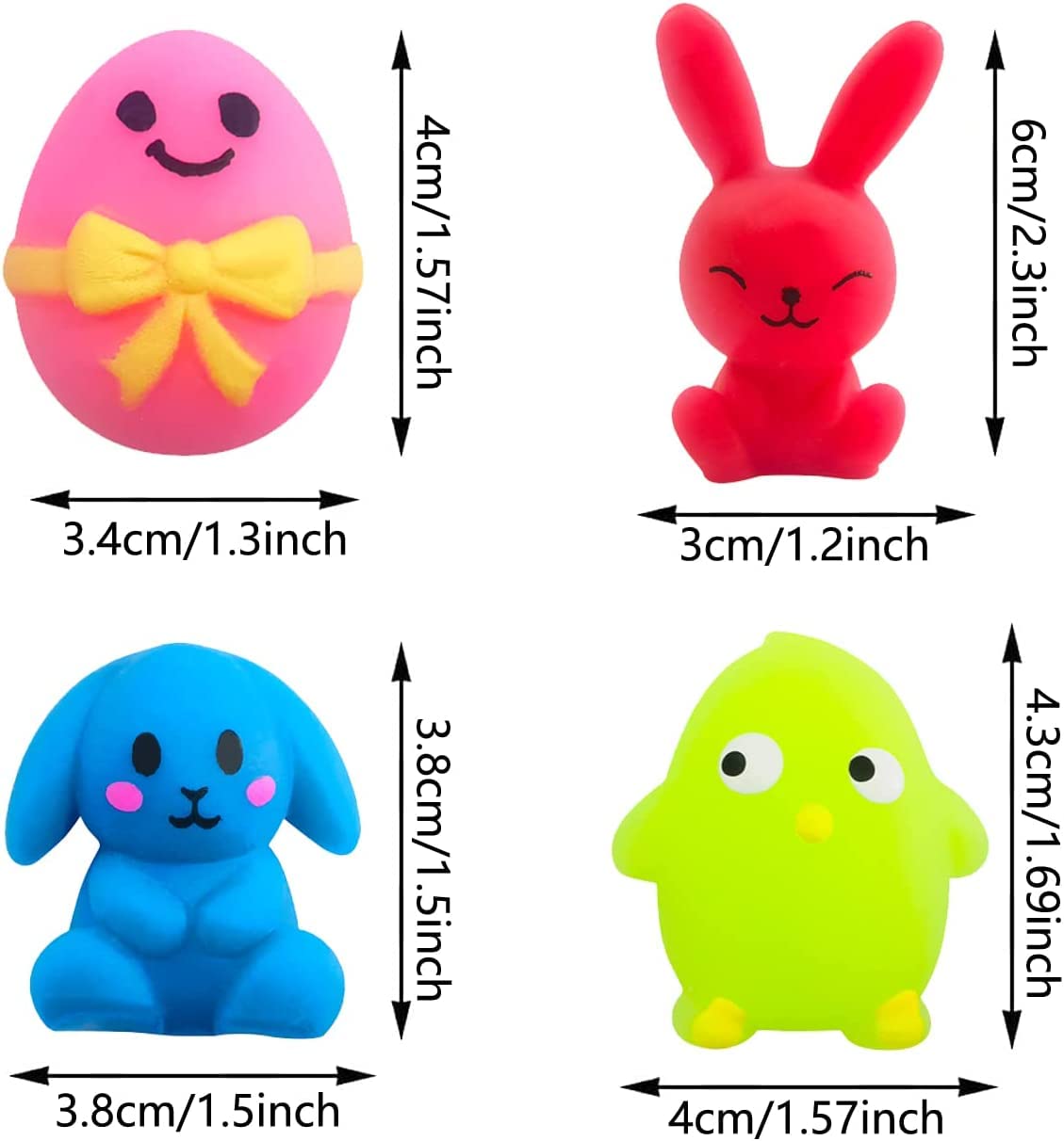 36 Pcs Easter Mochi Squishy Toys - Mini Cute Stress Relief Squeeze Toys for Kids, Easter Basket Stuffers & Party Favors - Perfect for Easter Egg Hunts, Classroom Rewards, and Anxiety Relief Gifts