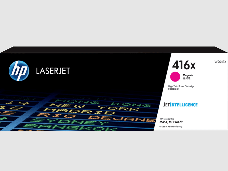 Original HP 416X Magenta Toner Cartridge - High Yield Replacement for HP M454 M479 M455 M480 Printers - Perfect for Office & Home Printing Needs