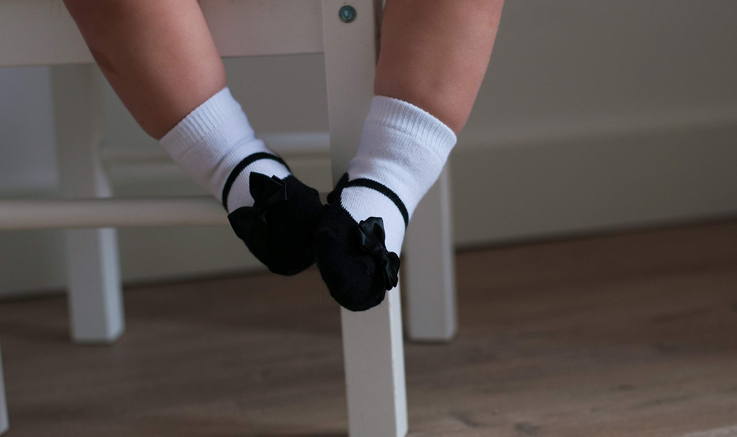 Baby Girls Mary Jane Socks with Non-Slip Soles - 1/2 Pairs for Play & School