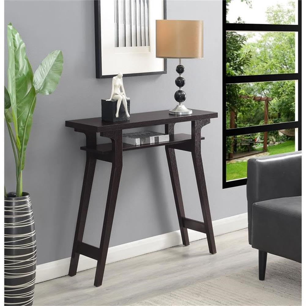 Pemberly Row Modern Console Table - Espresso Wood Finish | Stylish Entryway & Living Room Furniture for Home Decor