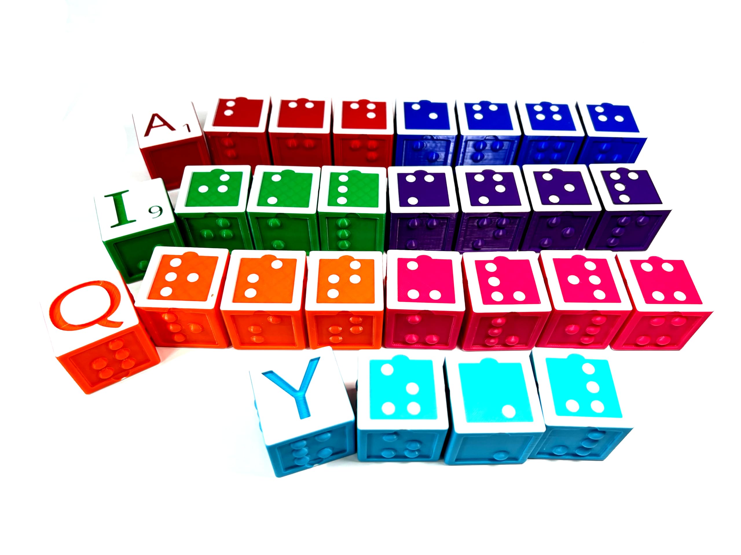 Braille Alphabet and Number Learning Blocks - Educational Toy for Blind & Visually Impaired Kids - English Letters & Numbers - Perfect for Classroom, Therapy & Home Learning Activities